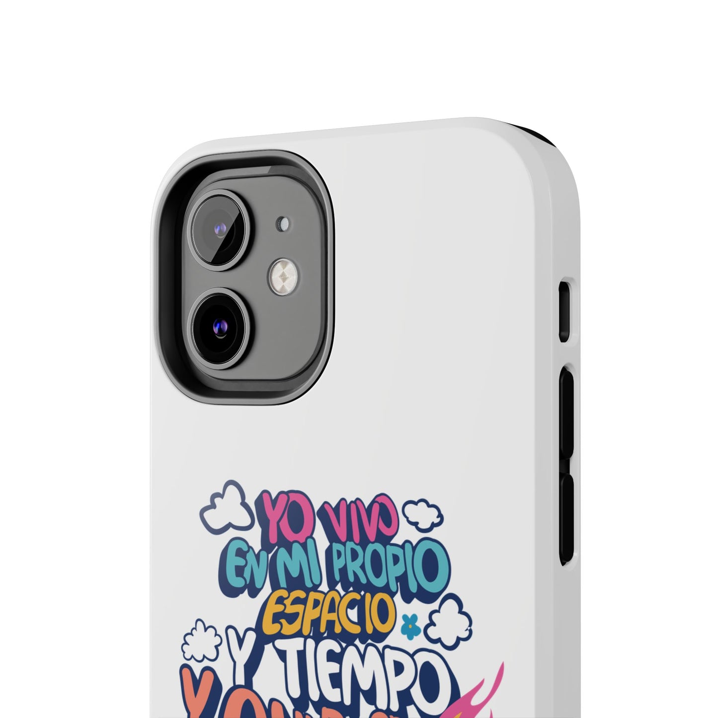 Funda para teléfono "Yo vivo en propio espacio y tiempo" - Blanco