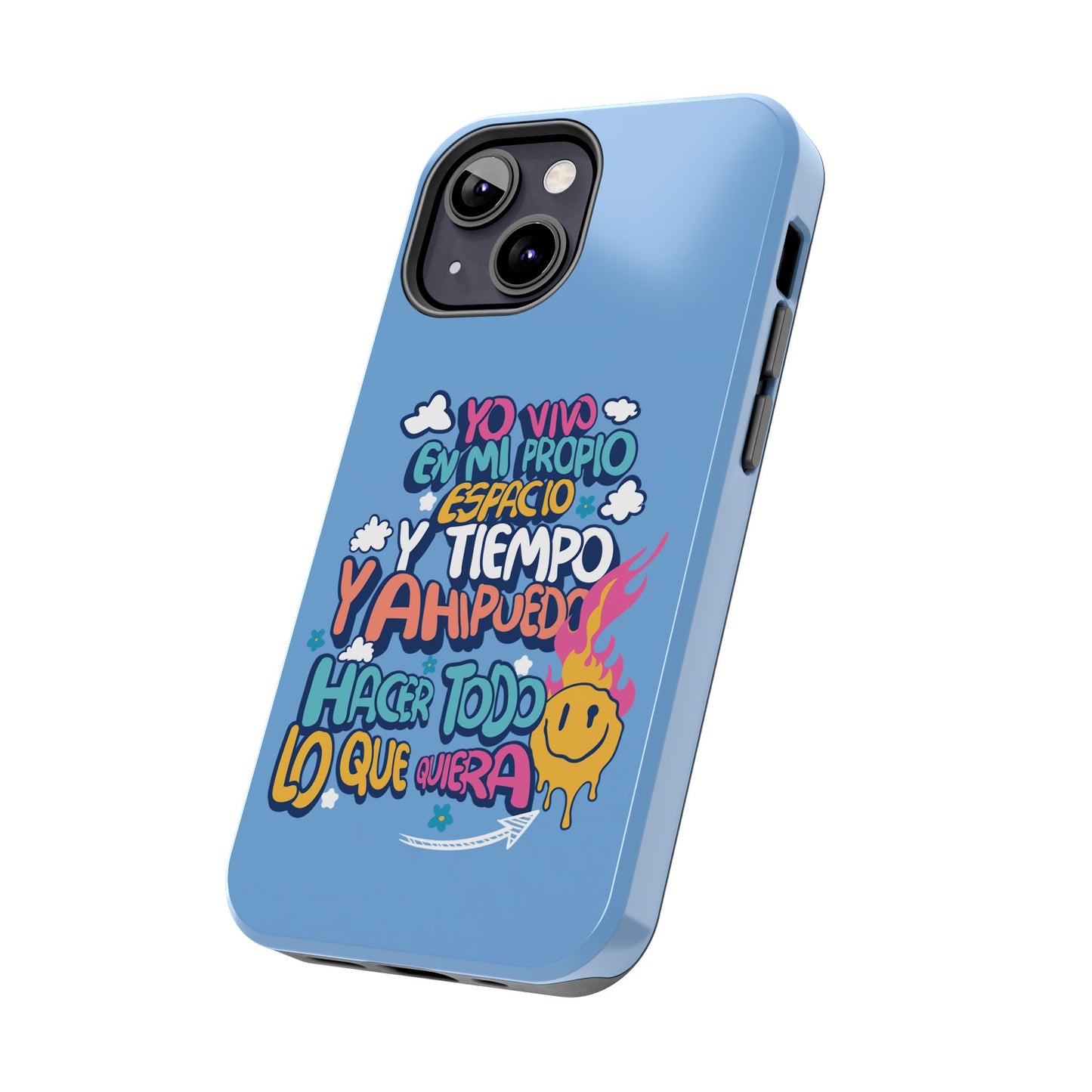 Funda para teléfono "Yo vivo en propio espacio y tiempo" - Celeste