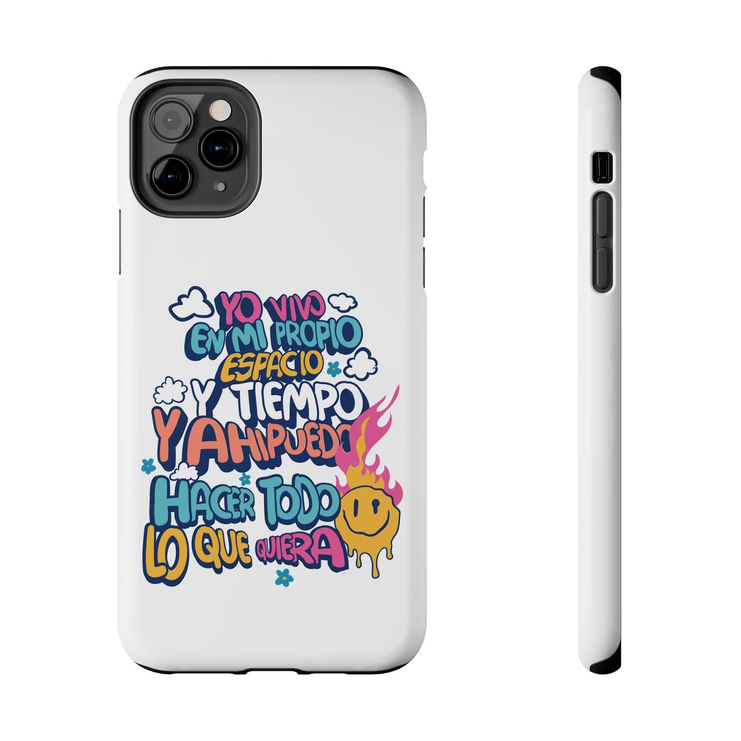 Funda para teléfono "Yo vivo en propio espacio y tiempo" - Blanco