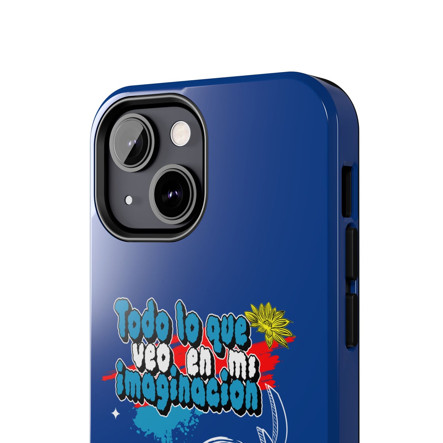 Funda para teléfono "Todo lo que veo en mi imaginación" - Azul