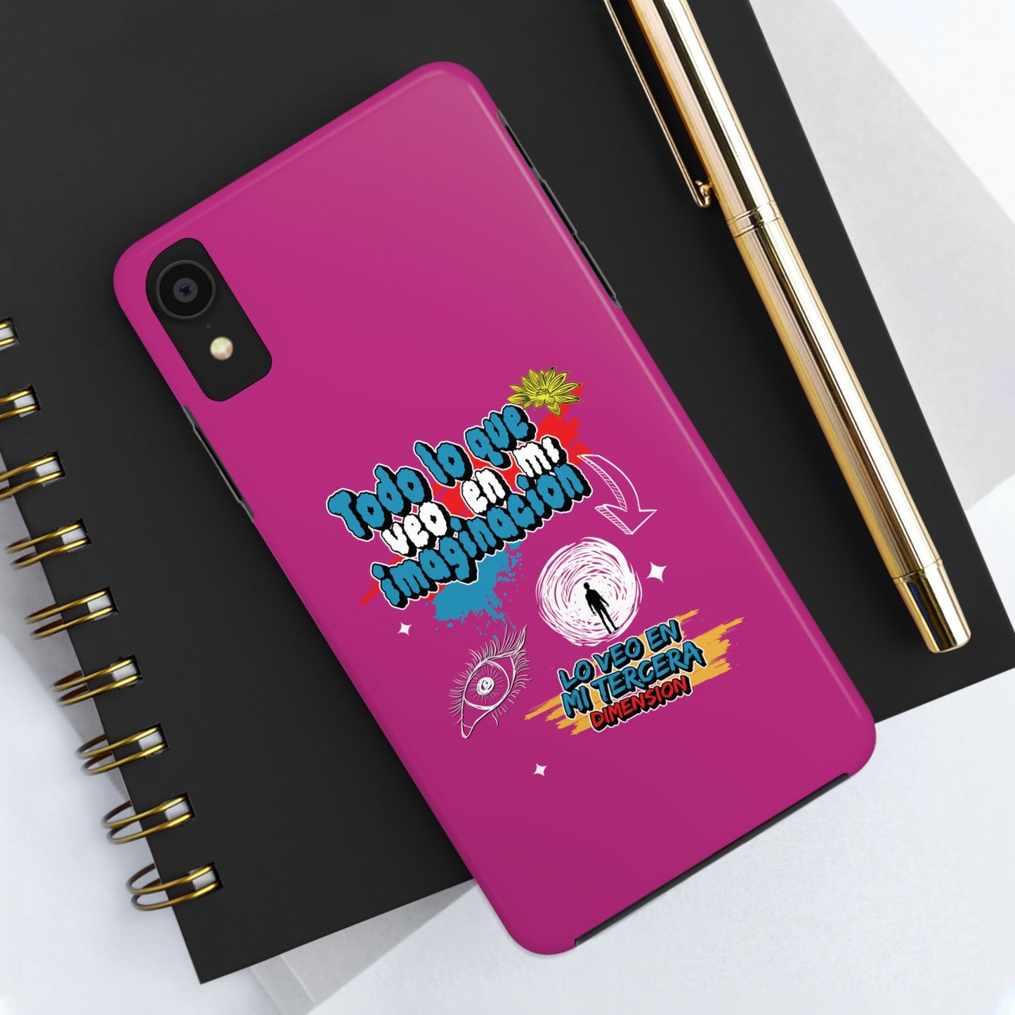 Funda para teléfono "Todo lo que veo en mi imaginación" - Fucsia