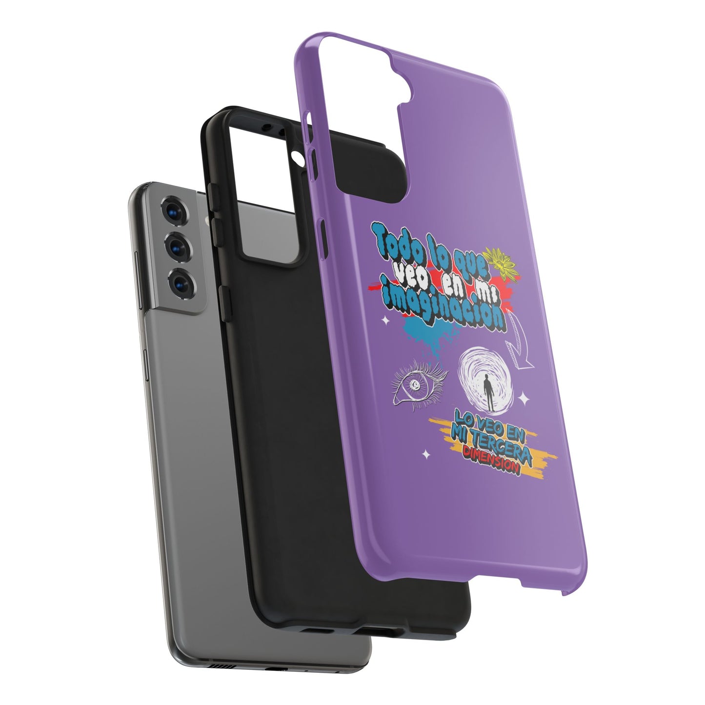 Funda para teléfono "Todo lo que veo en mi imaginación" - Lila