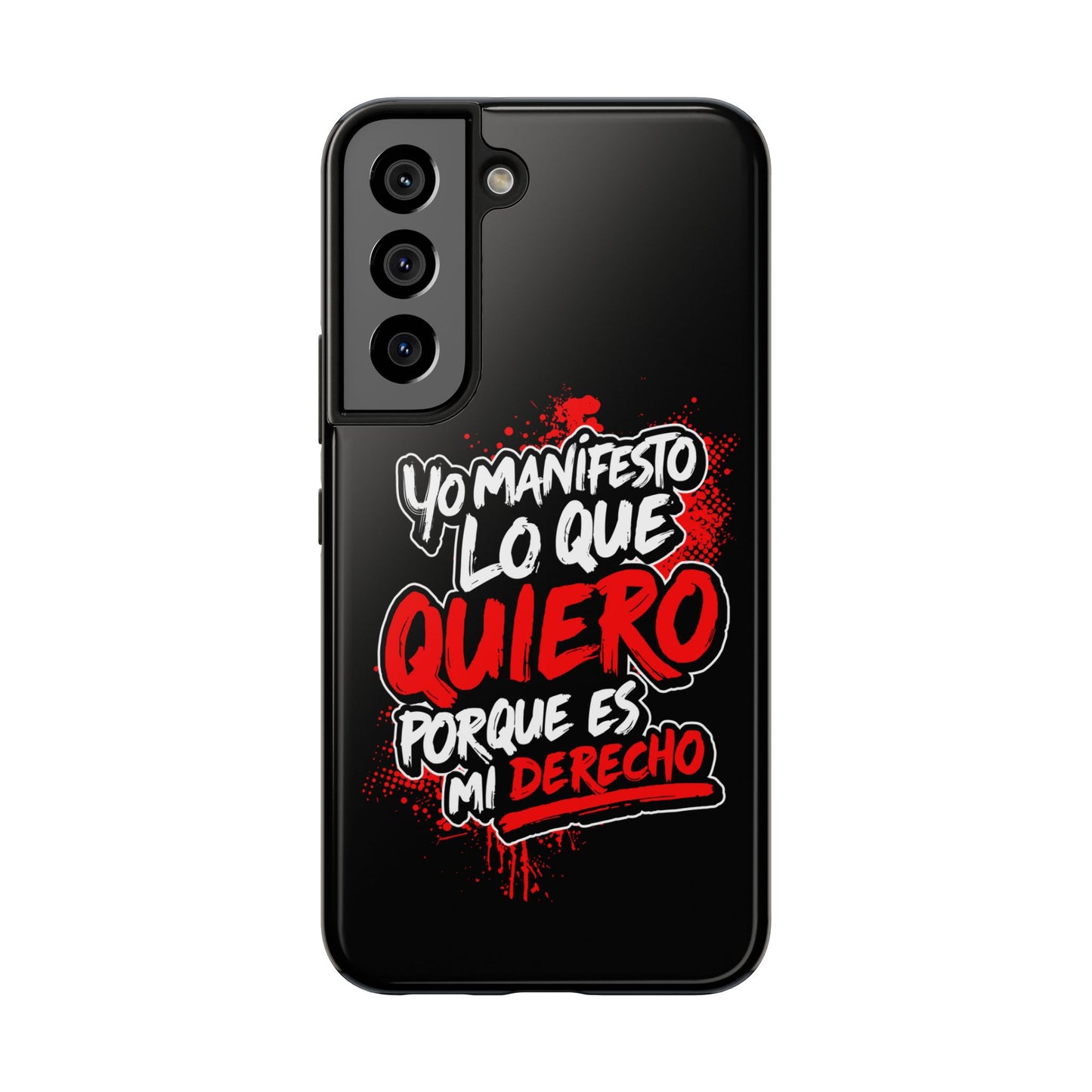 Funda para teléfono "Yo manifiesto lo que quiero" - Negro