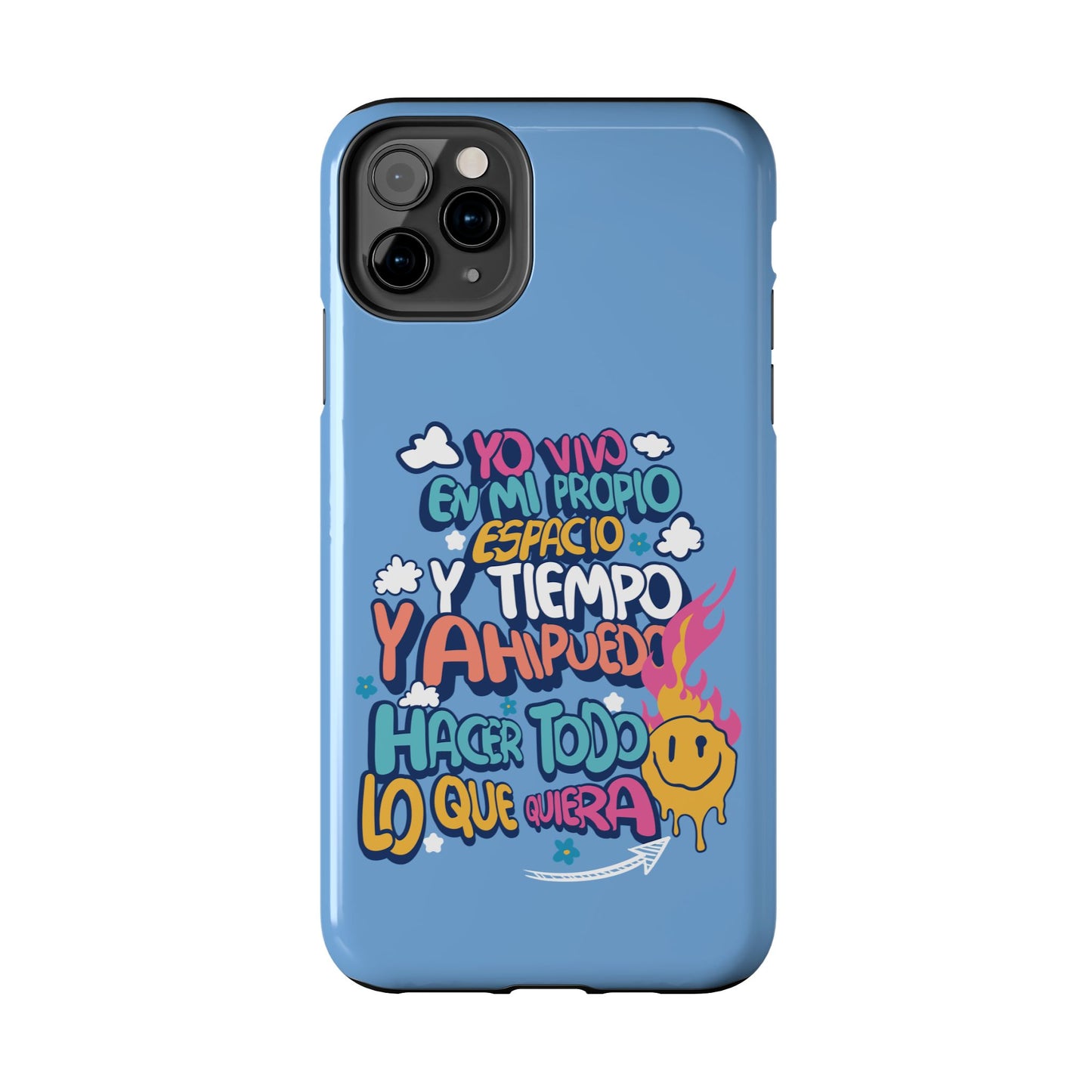 Funda para teléfono "Yo vivo en propio espacio y tiempo" - Celeste