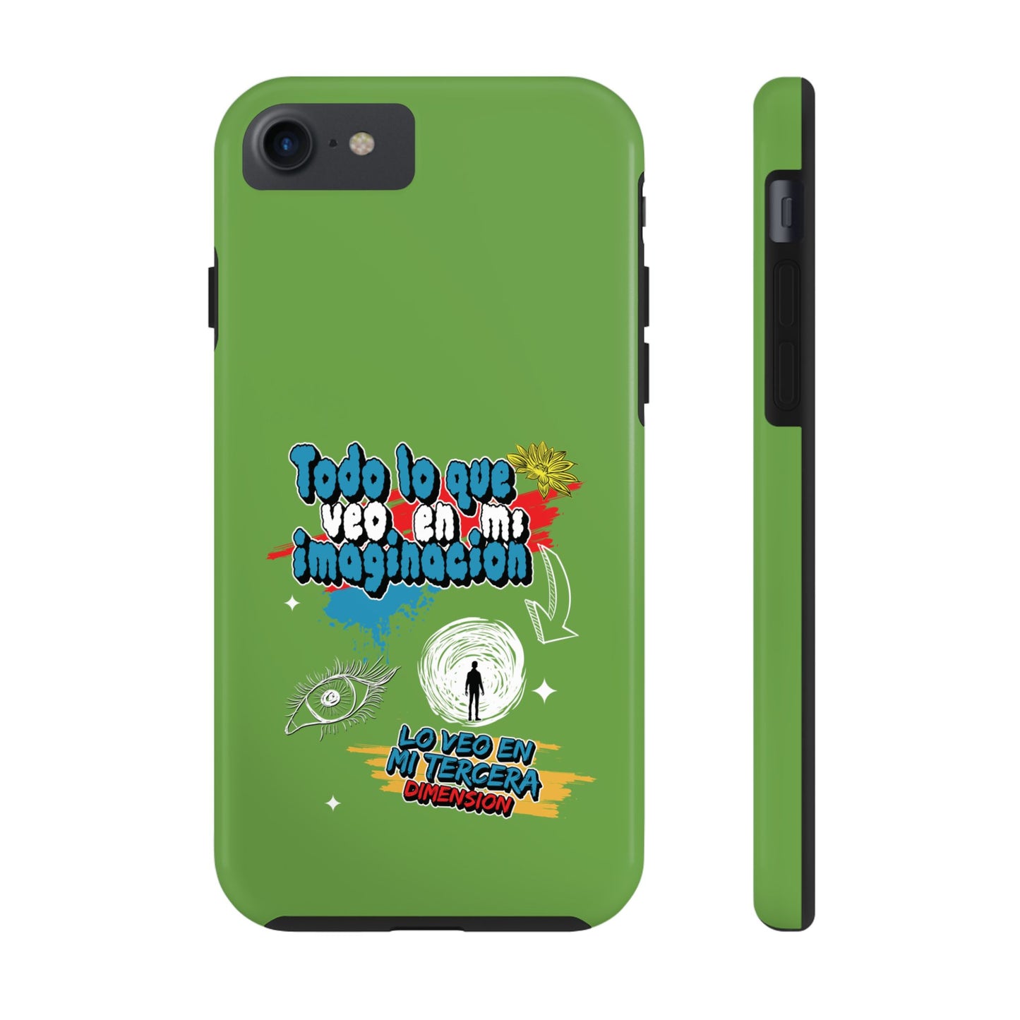 Funda para teléfono "Todo lo que veo en mi imaginación" - Verde