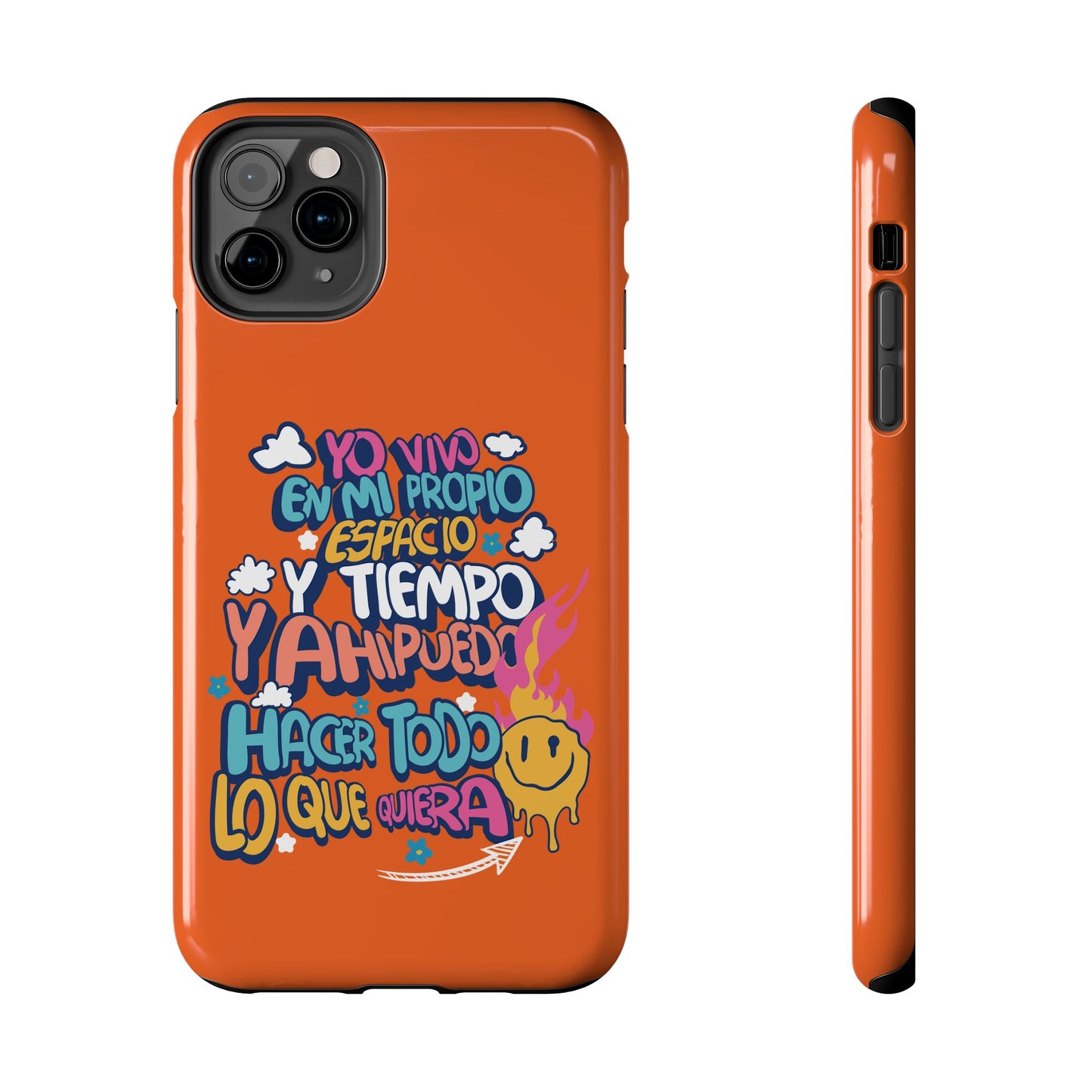 Funda para teléfono "Yo vivo en propio espacio y tiempo" - Naranja