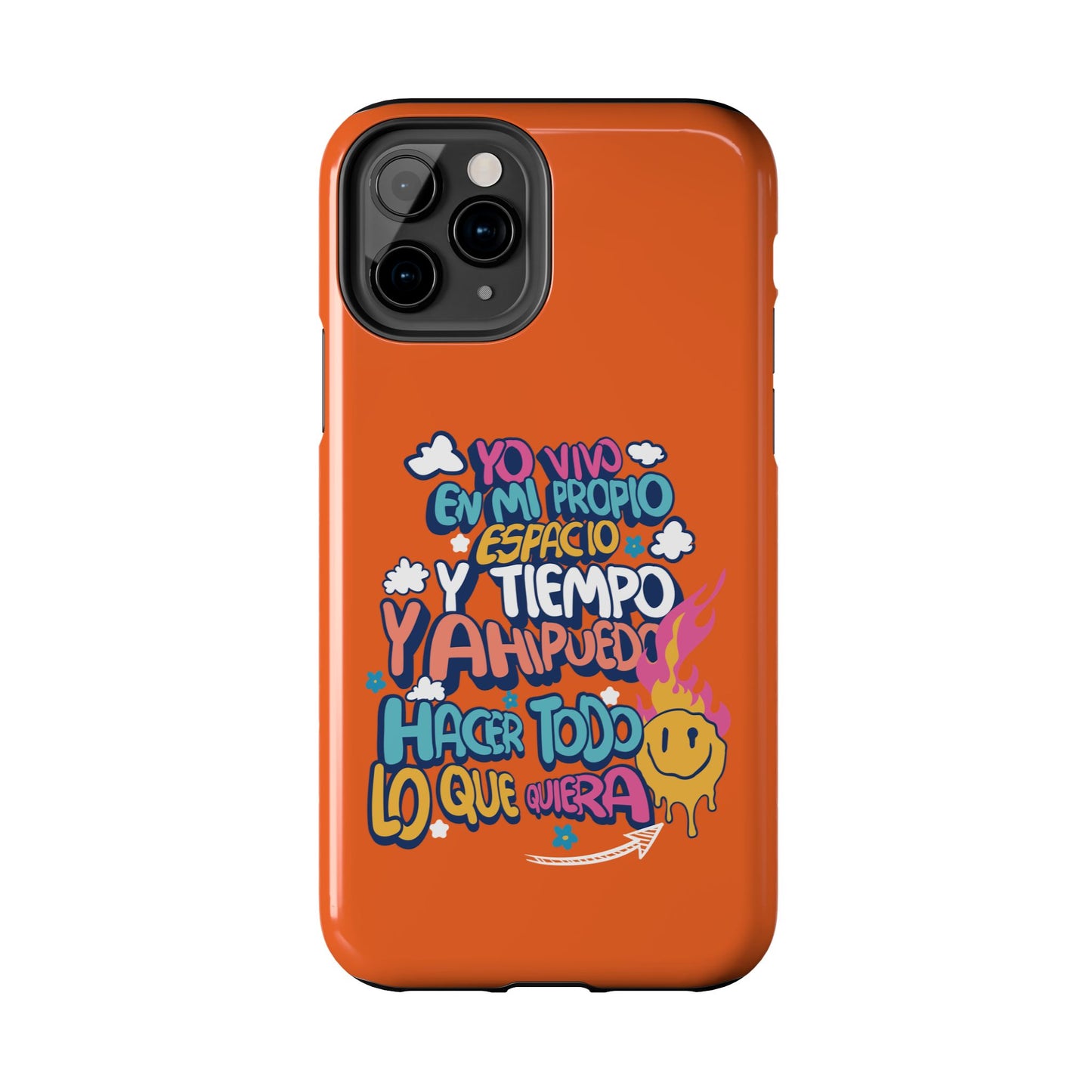 Funda para teléfono "Yo vivo en propio espacio y tiempo" - Naranja