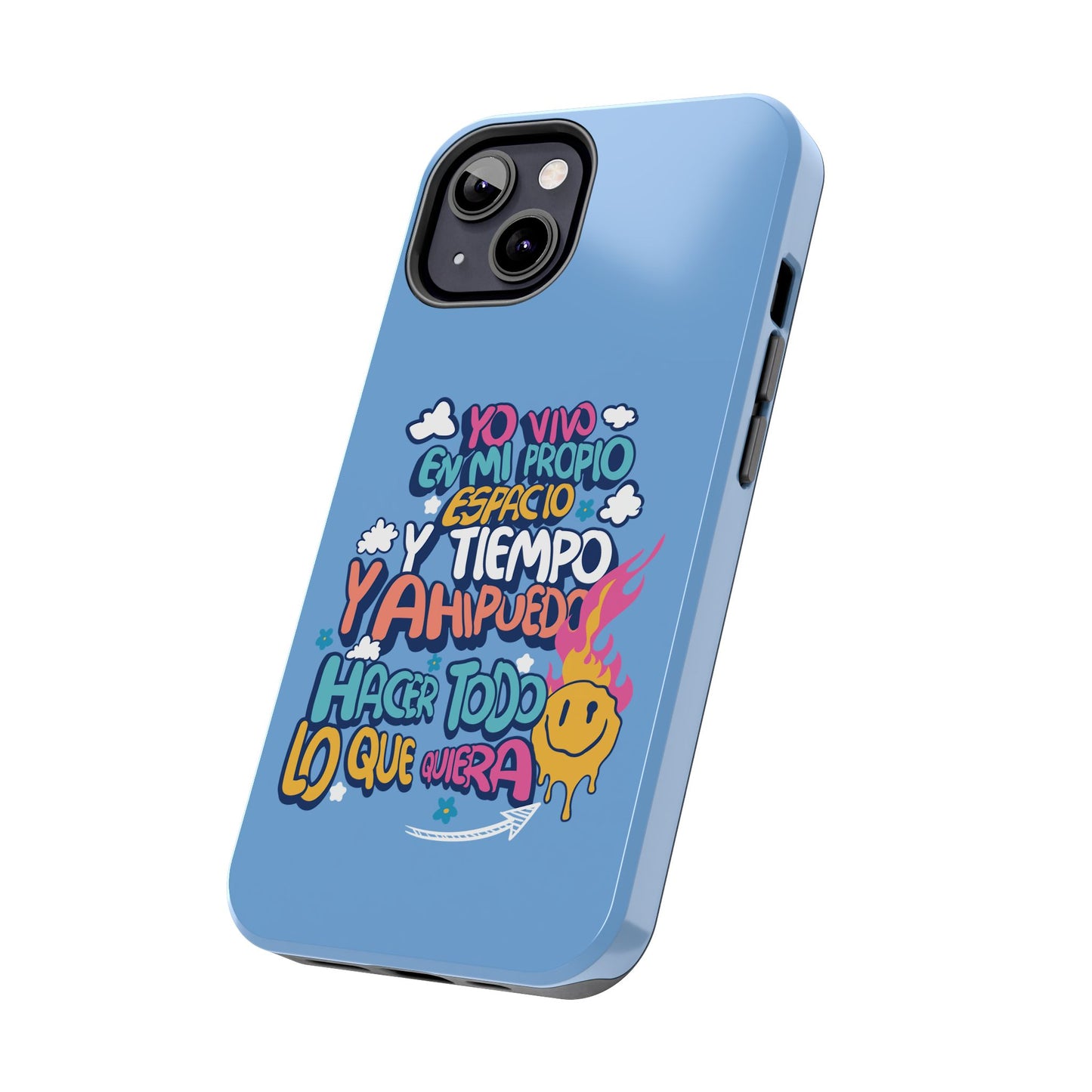 Funda para teléfono "Yo vivo en propio espacio y tiempo" - Celeste