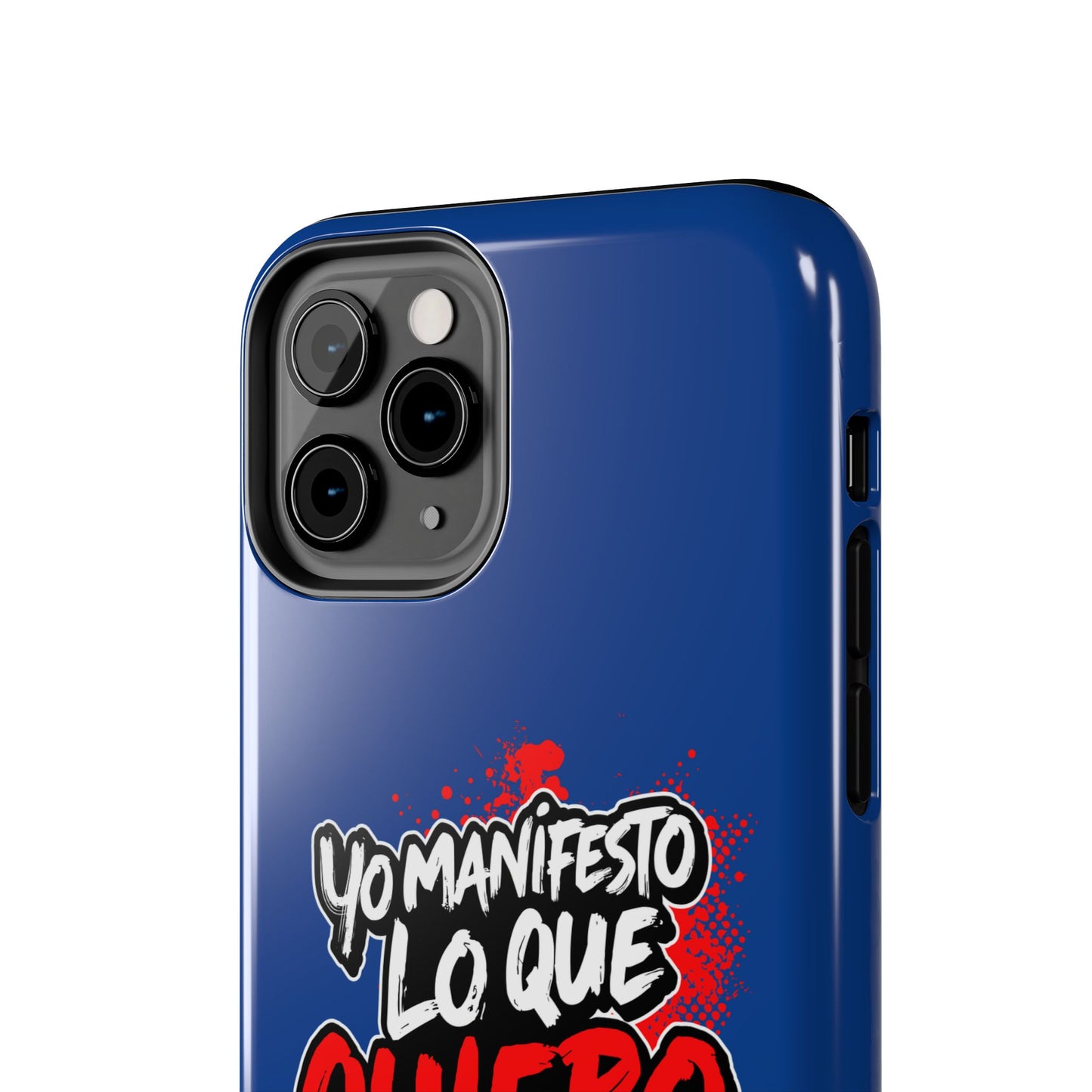 Funda para teléfono "Yo manifiesto lo que quiero" - Azul
