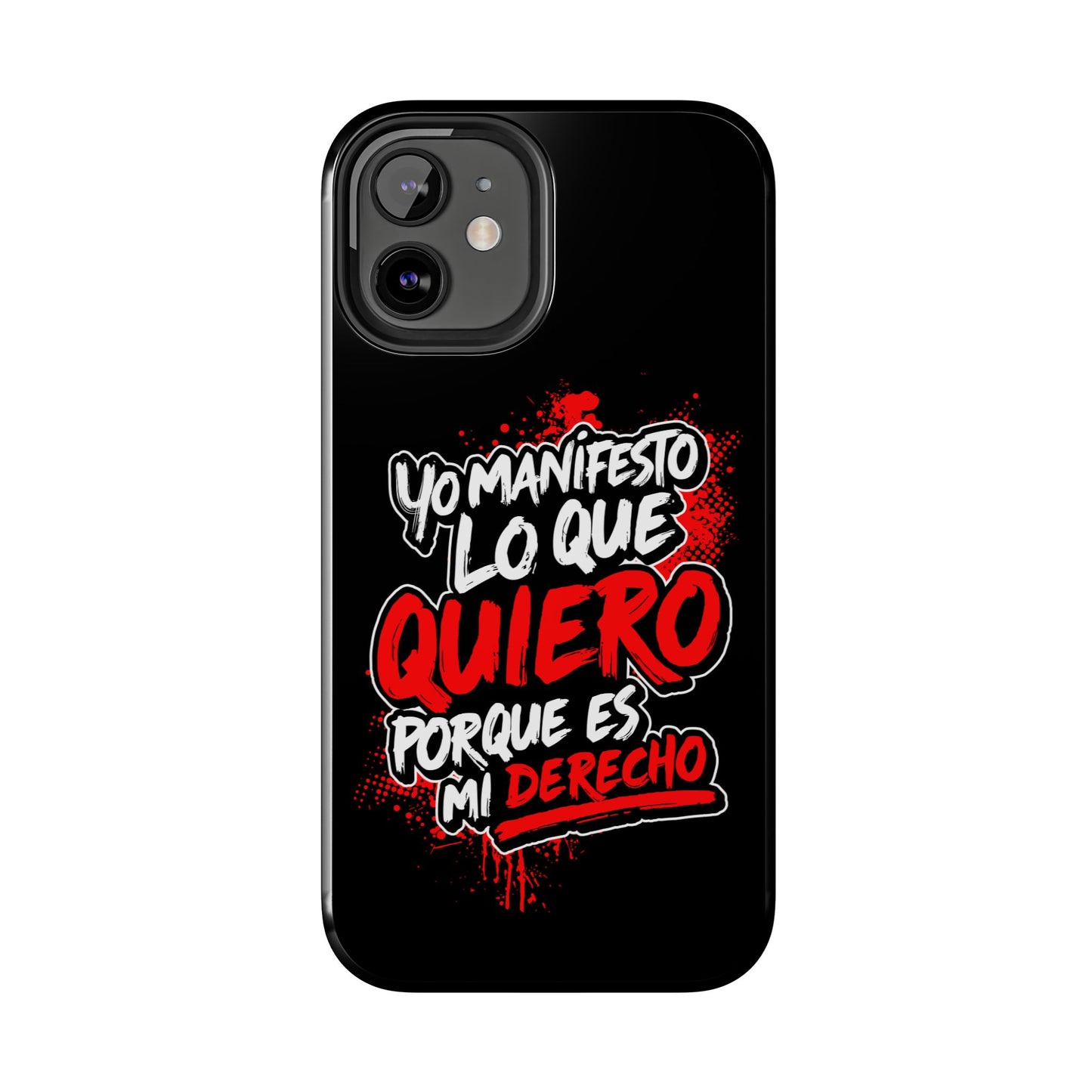 Funda para teléfono "Yo manifiesto lo que quiero" - Negro