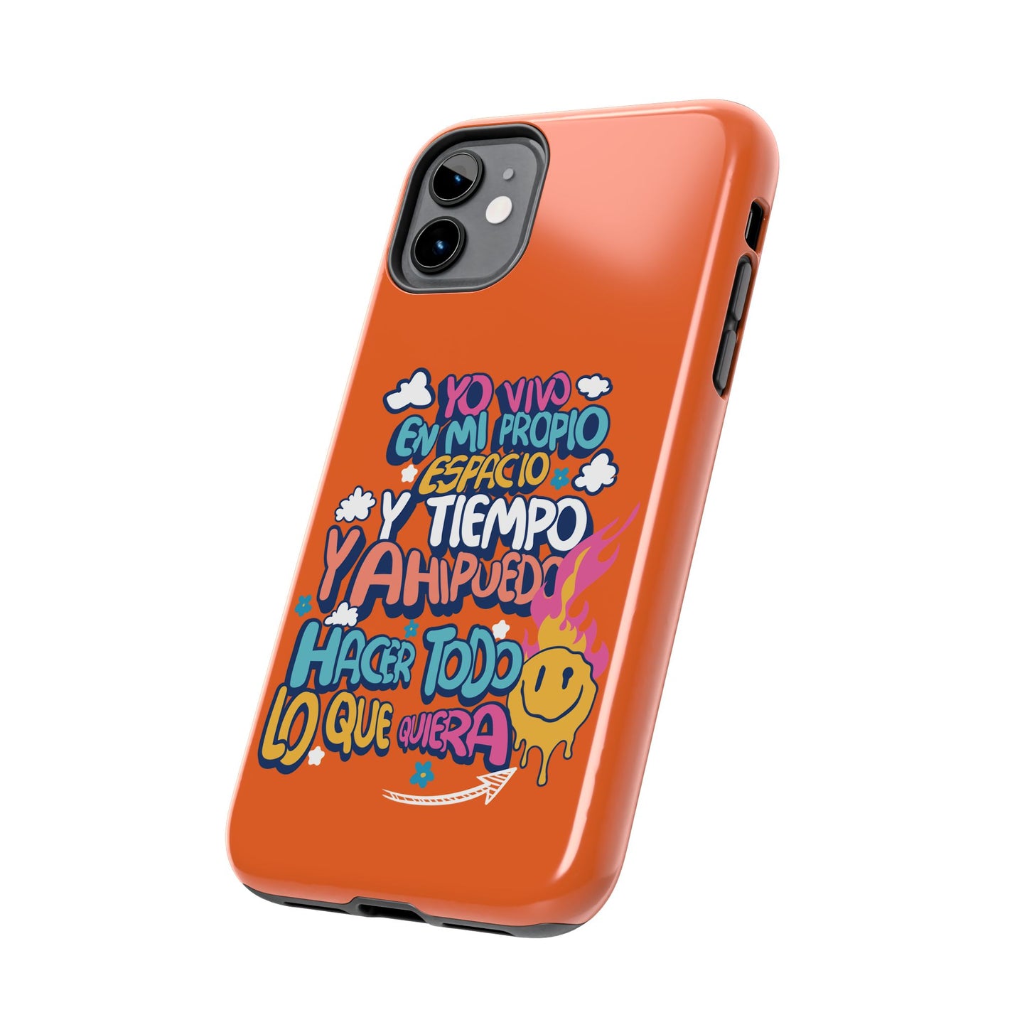 Funda para teléfono "Yo vivo en propio espacio y tiempo" - Naranja