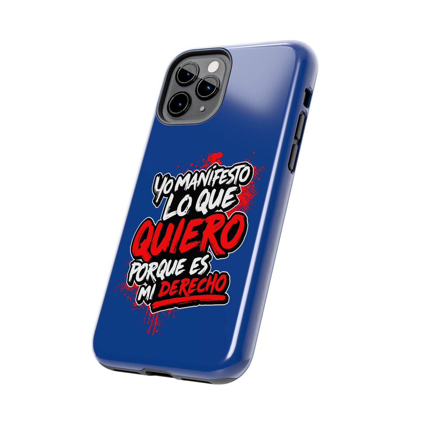 Funda para teléfono "Yo manifiesto lo que quiero" - Azul