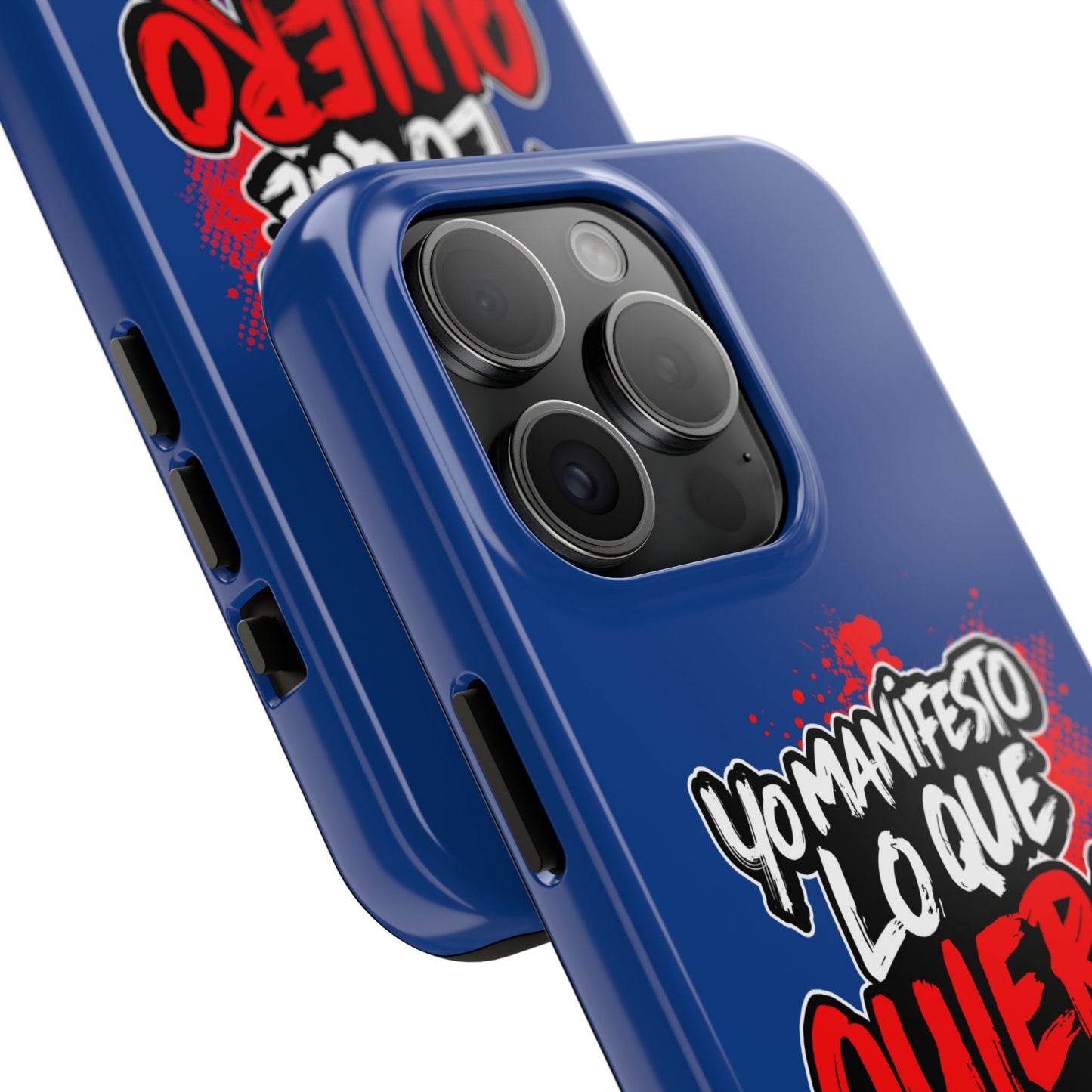 Funda para teléfono "Yo manifiesto lo que quiero" - Azul