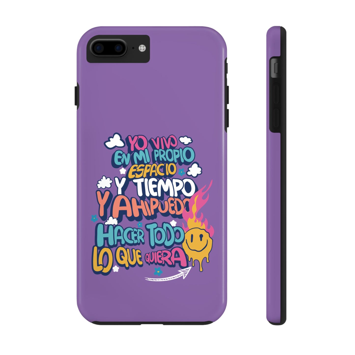 Funda para teléfono "Yo vivo en propio espacio y tiempo" - Lila