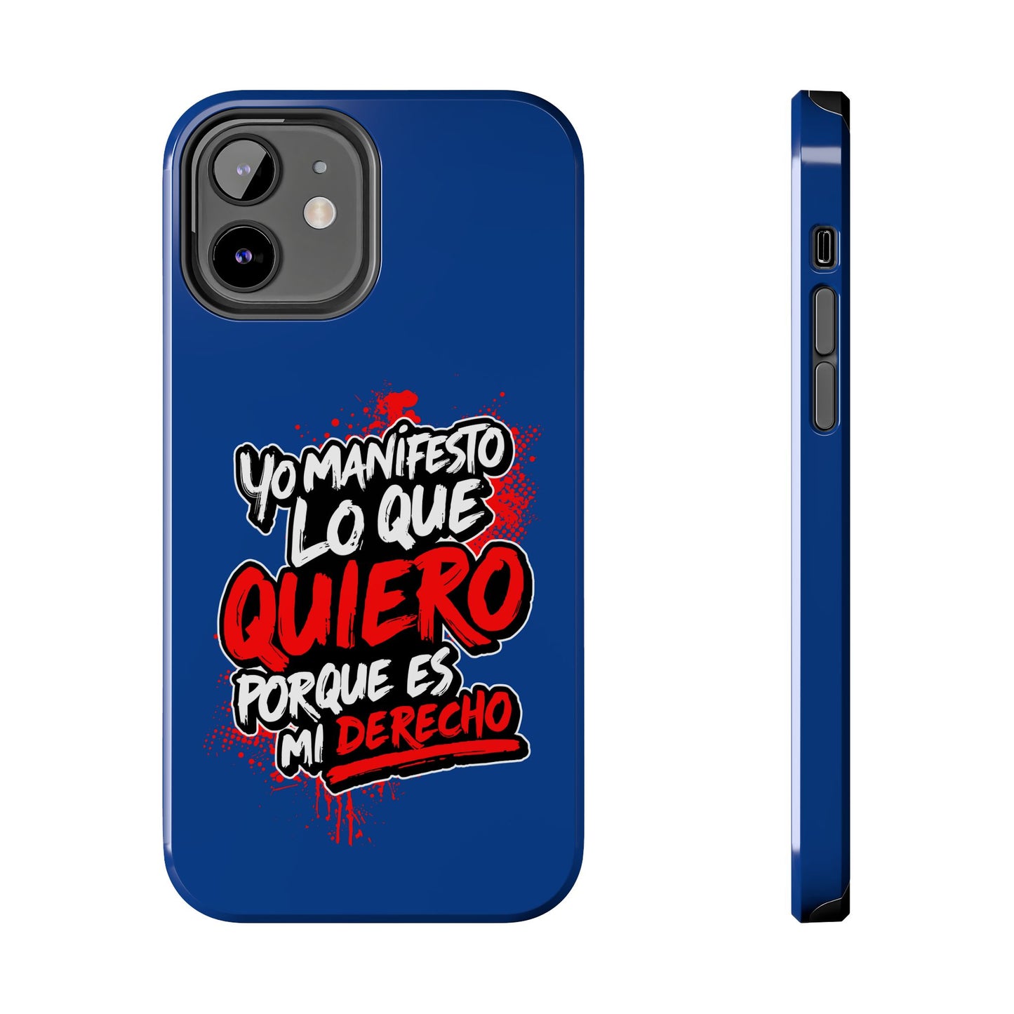 Funda para teléfono "Yo manifiesto lo que quiero" - Azul