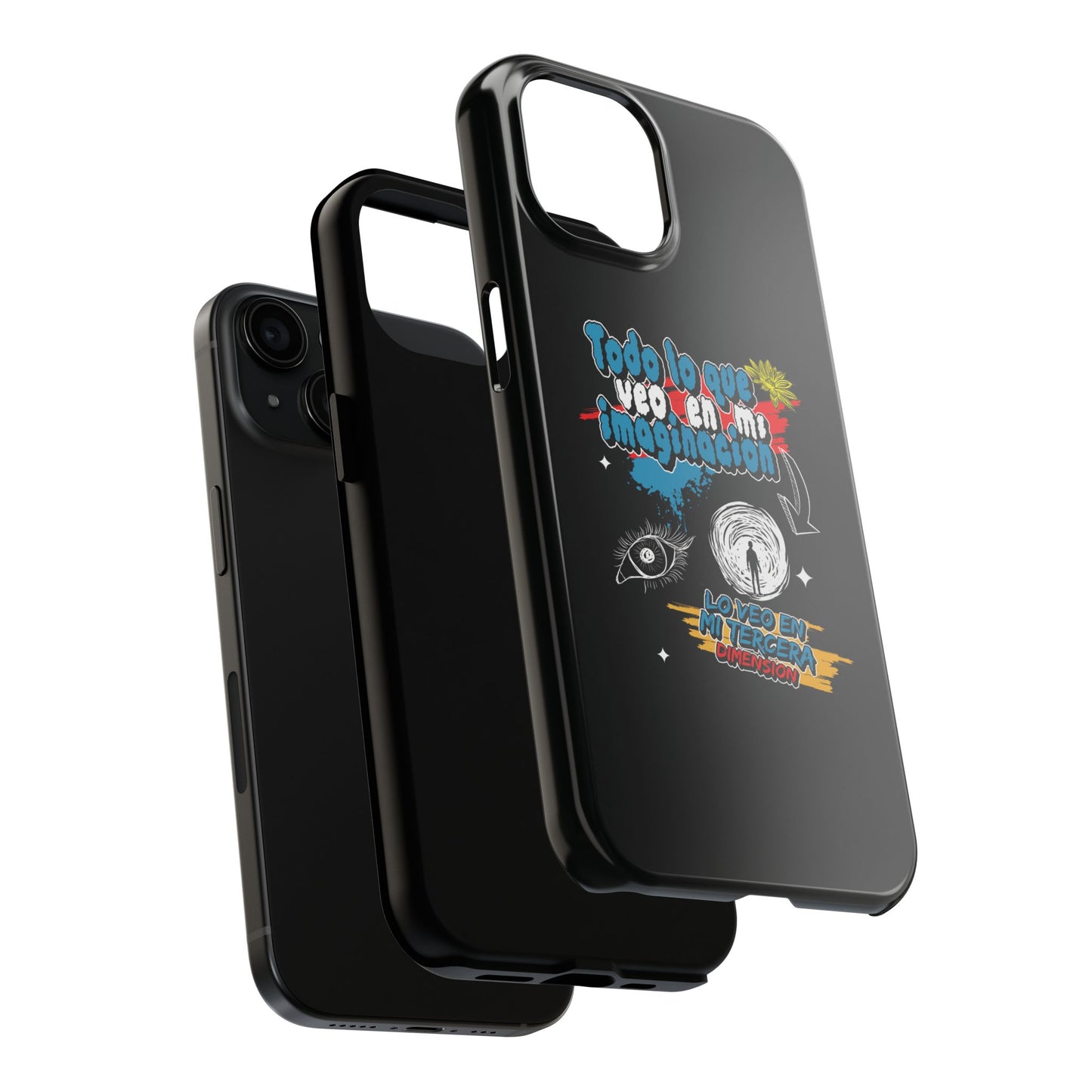Funda para teléfono "Todo lo que veo en mi imaginación" - Negro