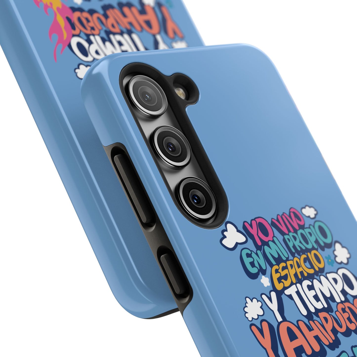 Funda para teléfono "Yo vivo en propio espacio y tiempo" - Celeste