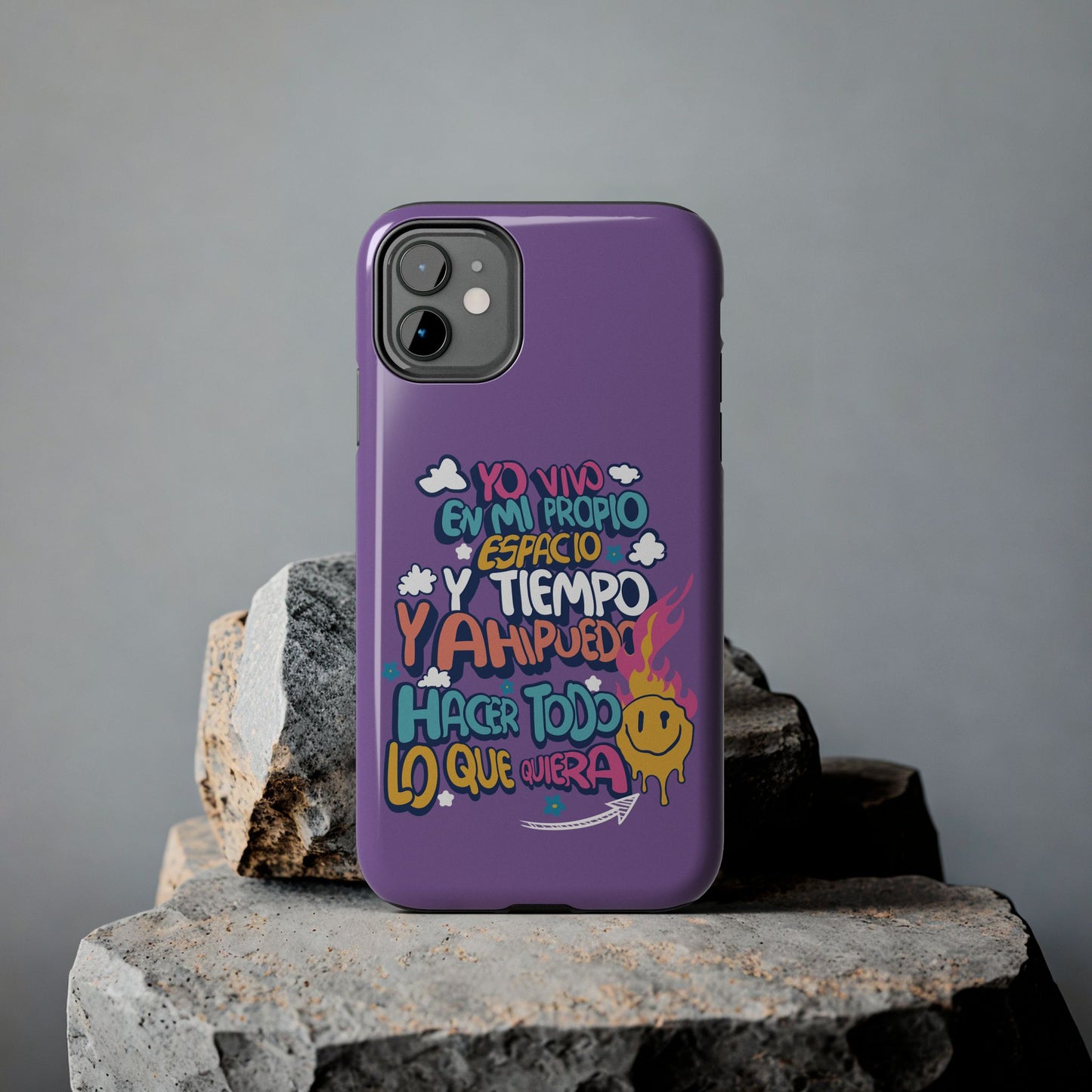 Funda para teléfono "Yo vivo en propio espacio y tiempo" - Lila