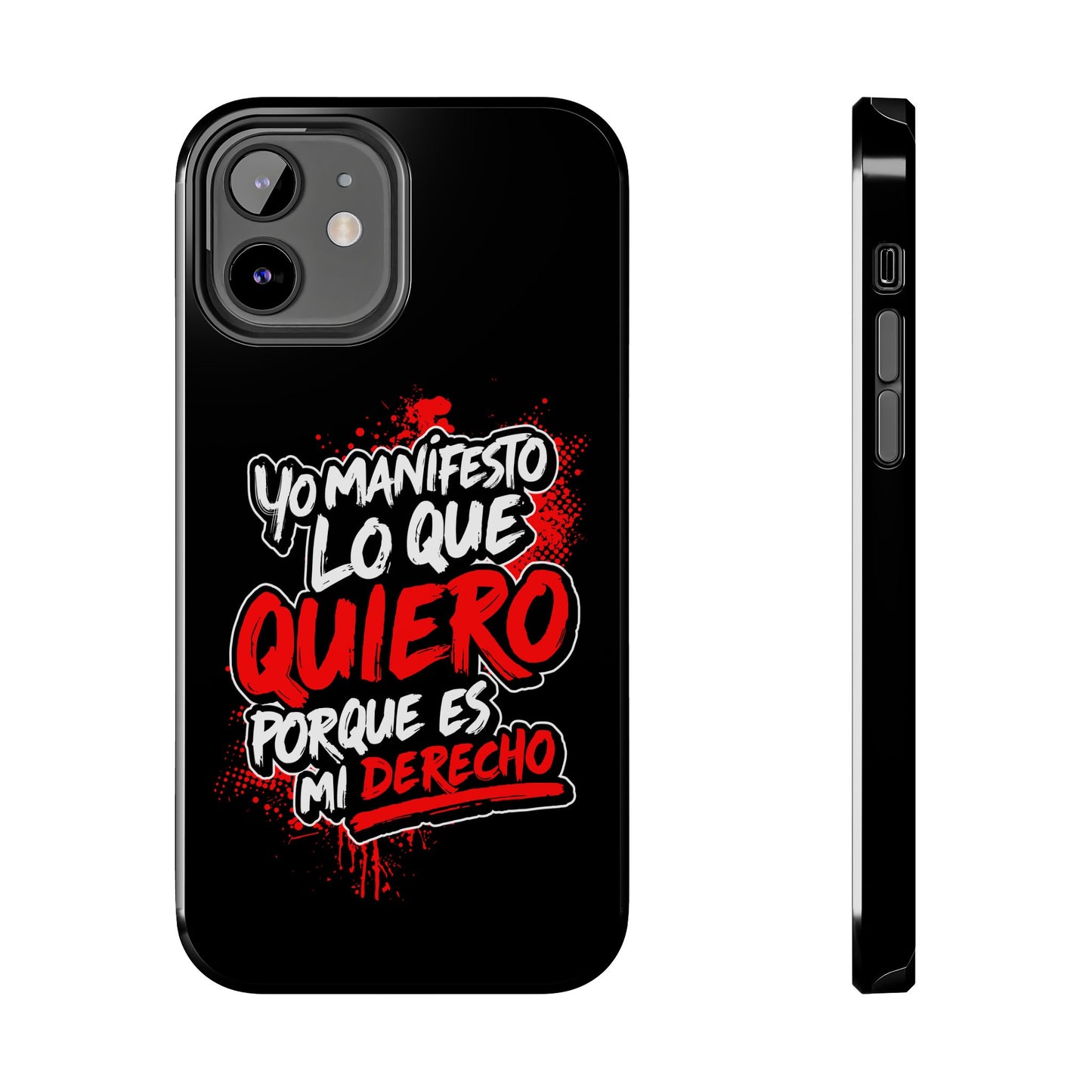 Funda para teléfono "Yo manifiesto lo que quiero" - Negro