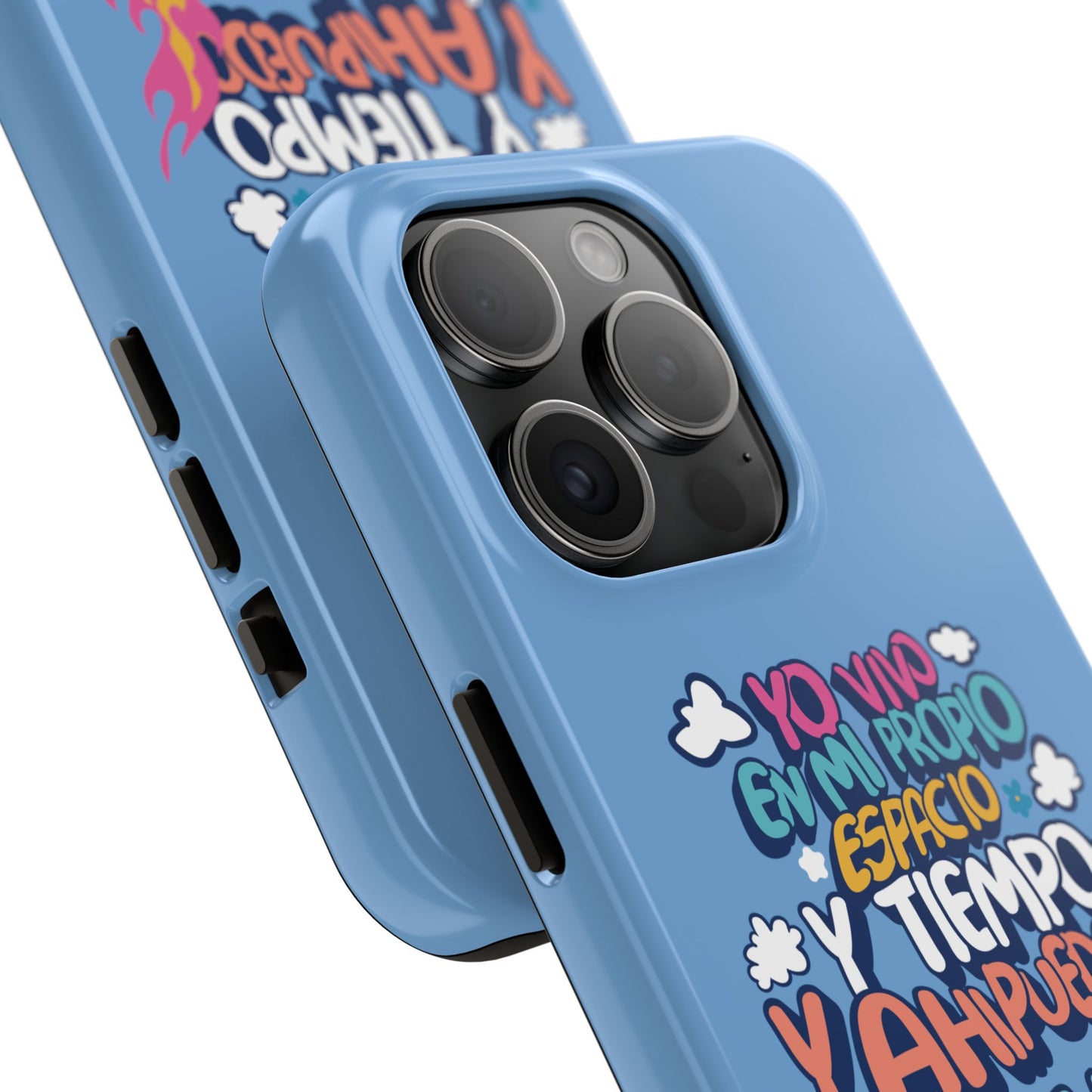 Funda para teléfono "Yo vivo en propio espacio y tiempo" - Celeste