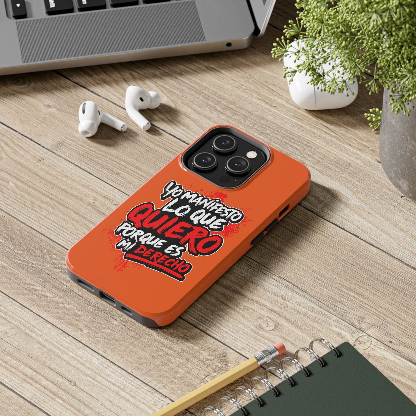 Funda para teléfono "Yo manifiesto lo que quiero" - Naranja