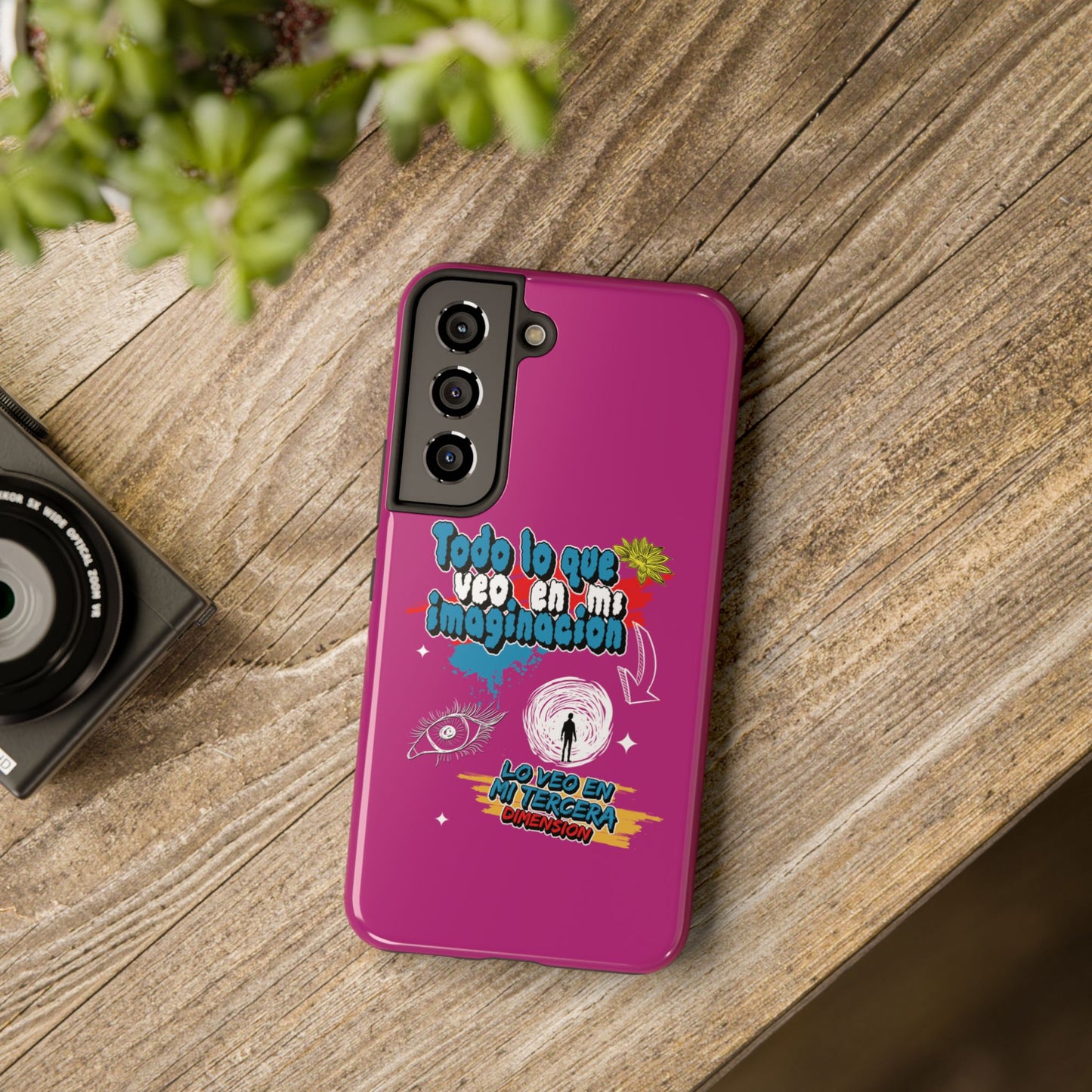Funda para teléfono "Todo lo que veo en mi imaginación" - Fucsia