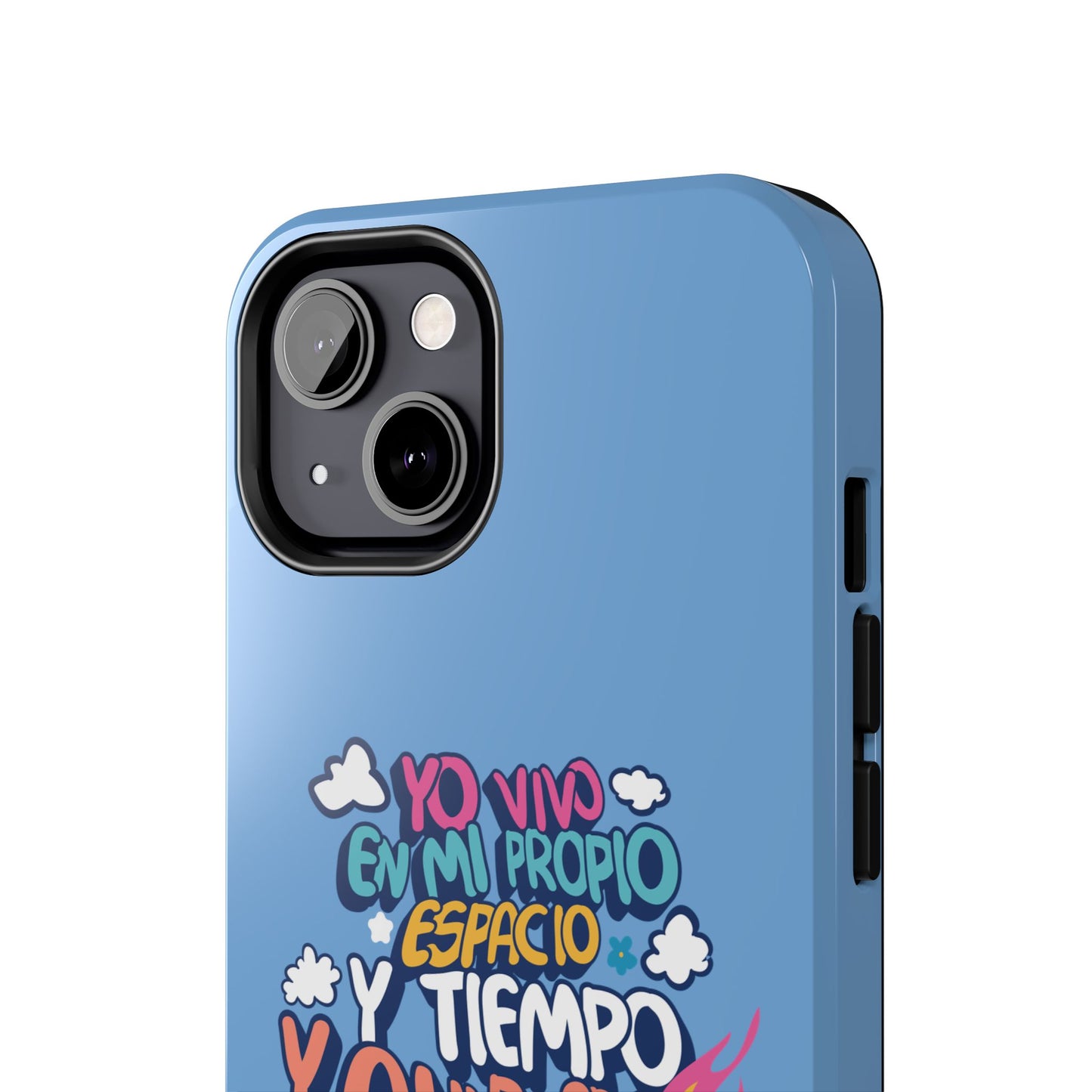 Funda para teléfono "Yo vivo en propio espacio y tiempo" - Celeste