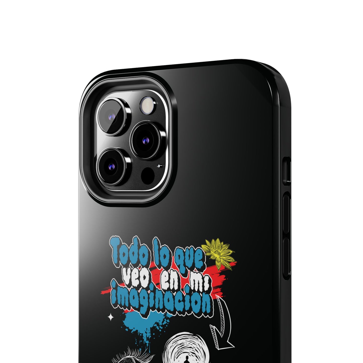 Funda para teléfono "Todo lo que veo en mi imaginación" - Negro