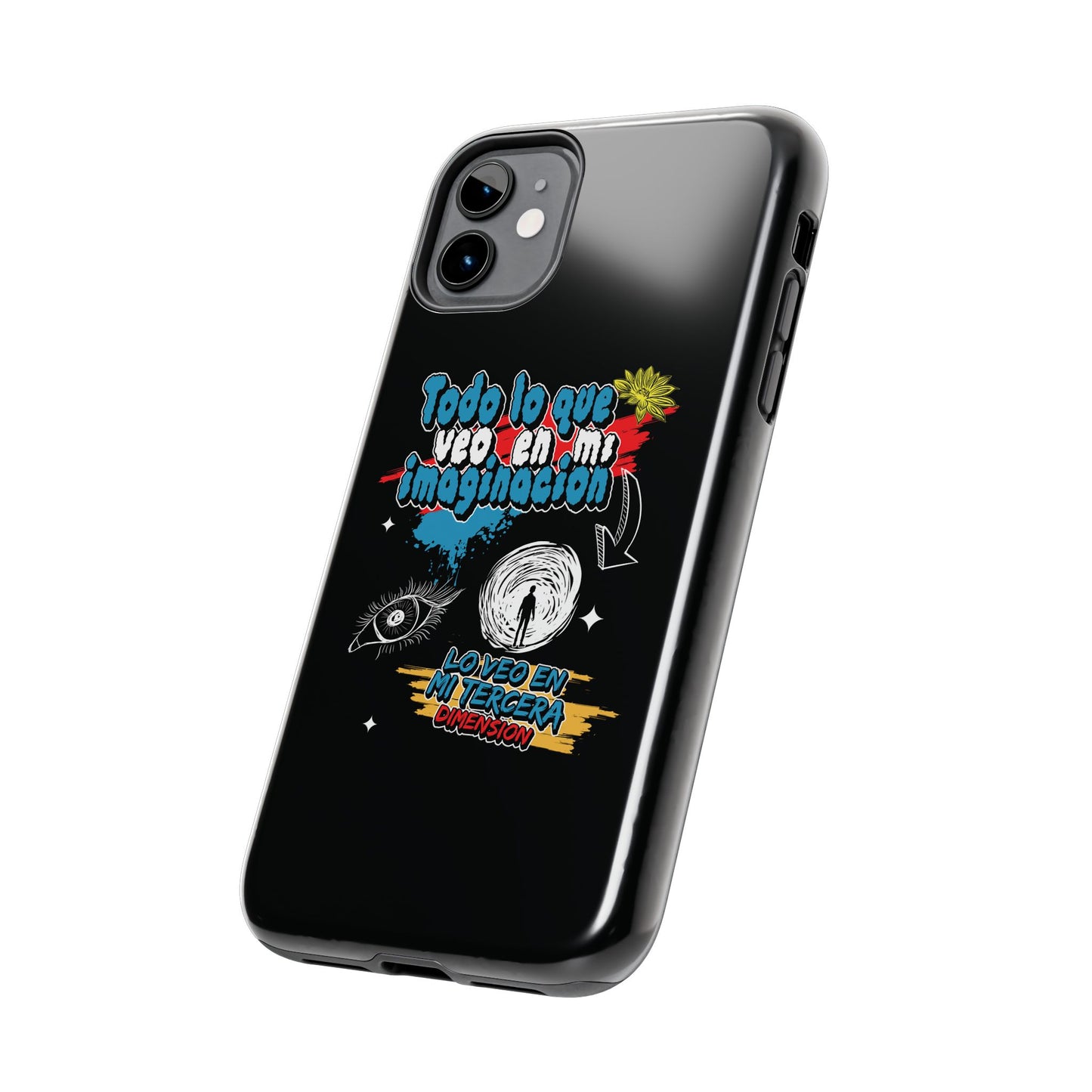 Funda para teléfono "Todo lo que veo en mi imaginación" - Negro