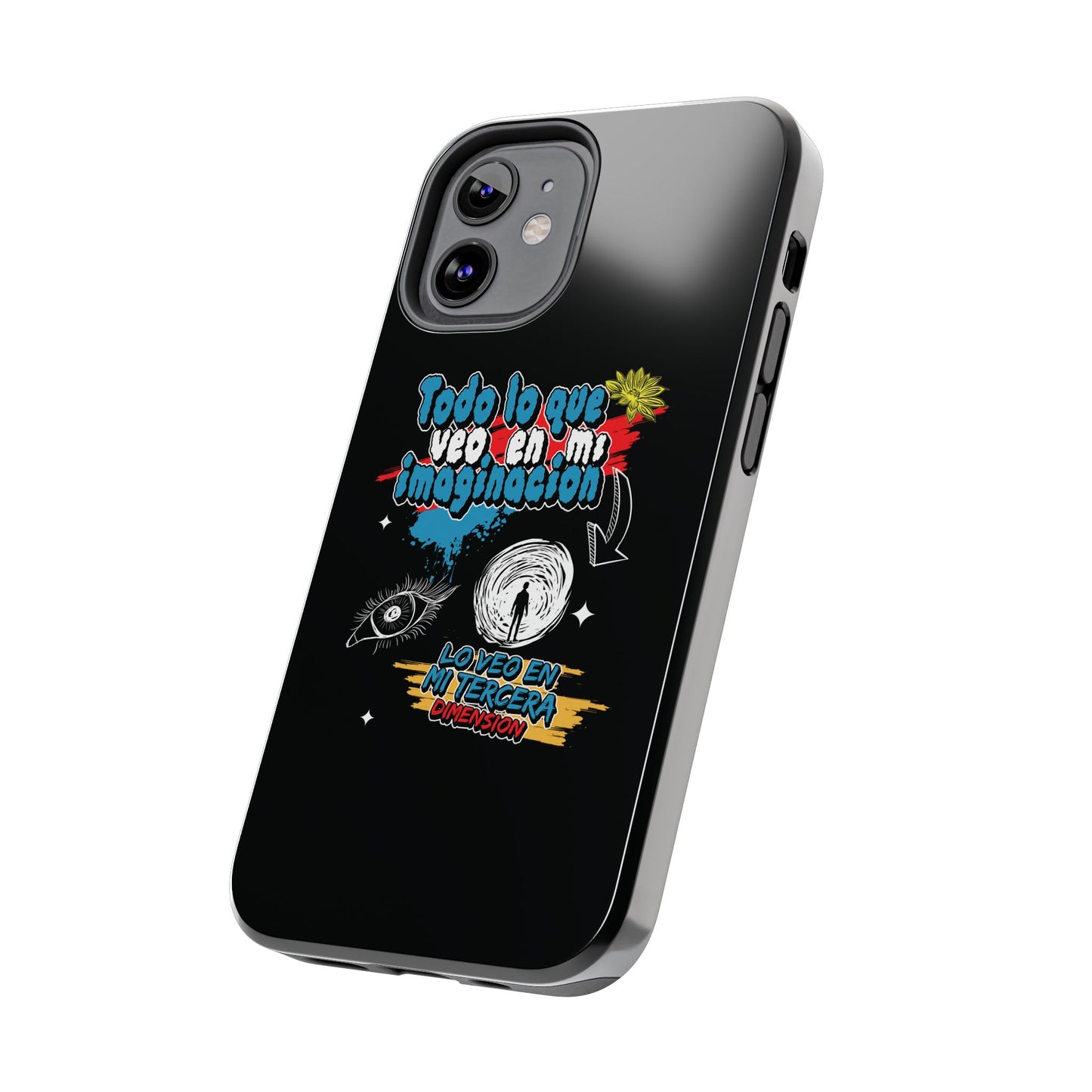 Funda para teléfono "Todo lo que veo en mi imaginación" - Negro