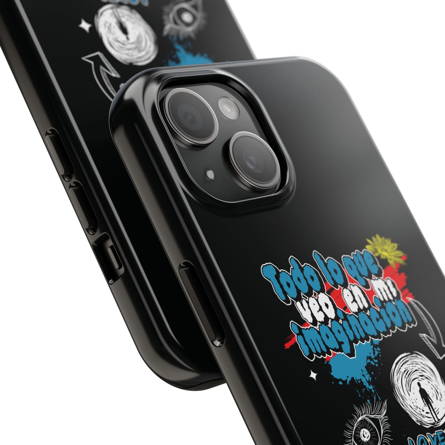 Funda para teléfono "Todo lo que veo en mi imaginación" - Negro
