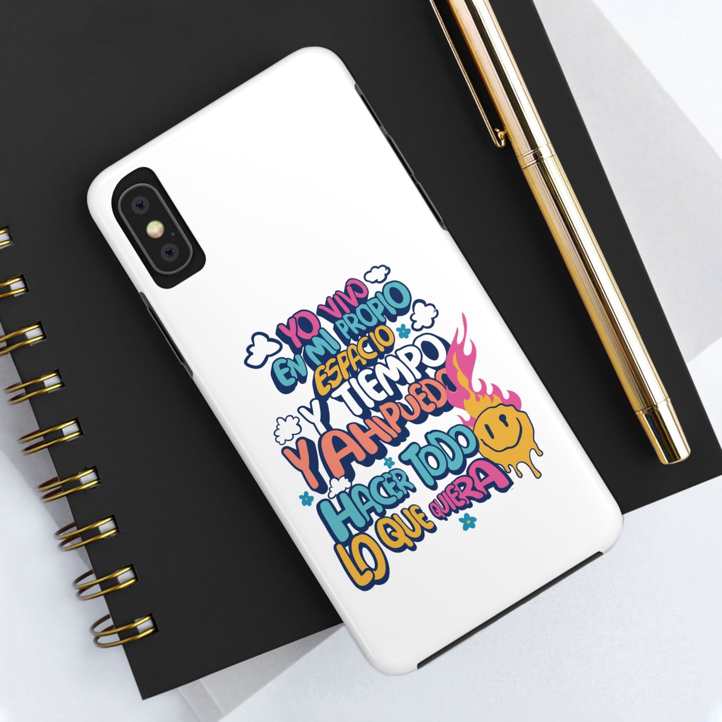 Funda para teléfono "Yo vivo en propio espacio y tiempo" - Blanco