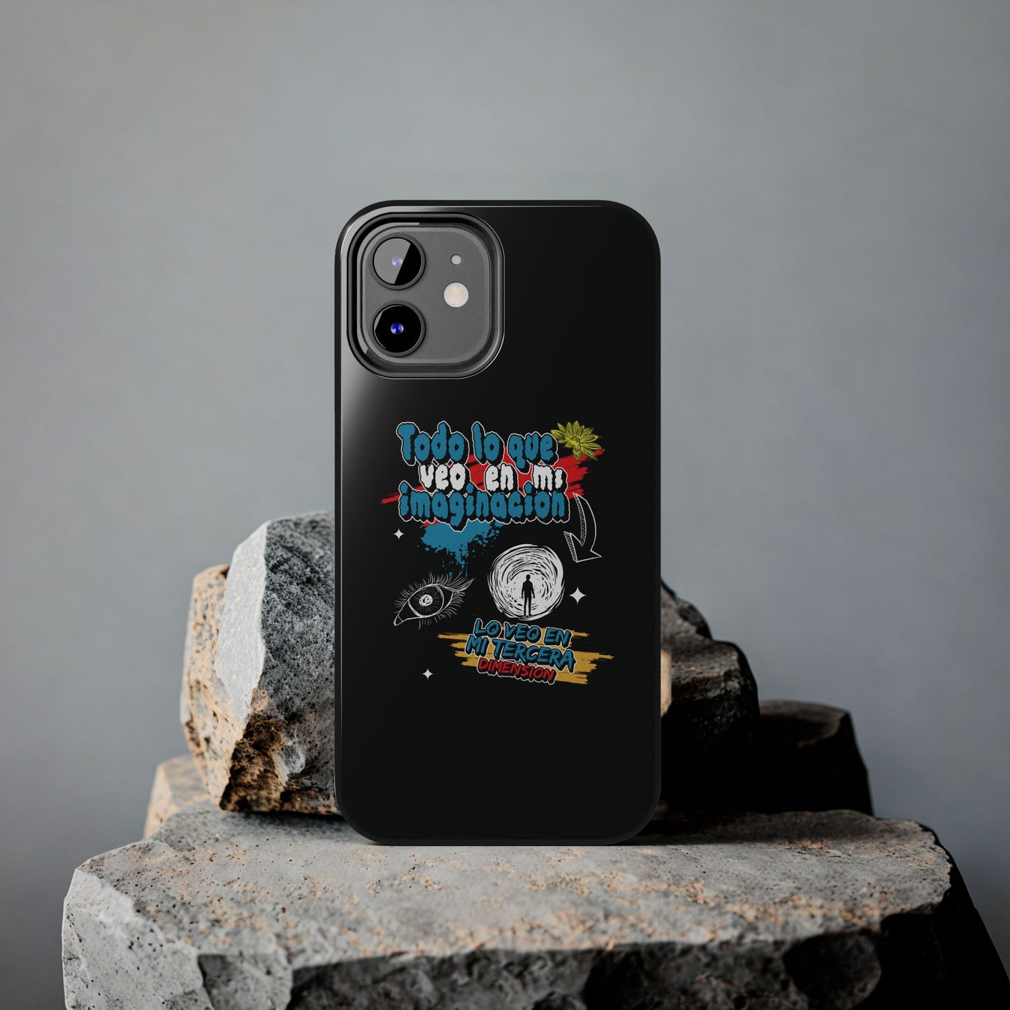 Funda para teléfono "Todo lo que veo en mi imaginación" - Negro