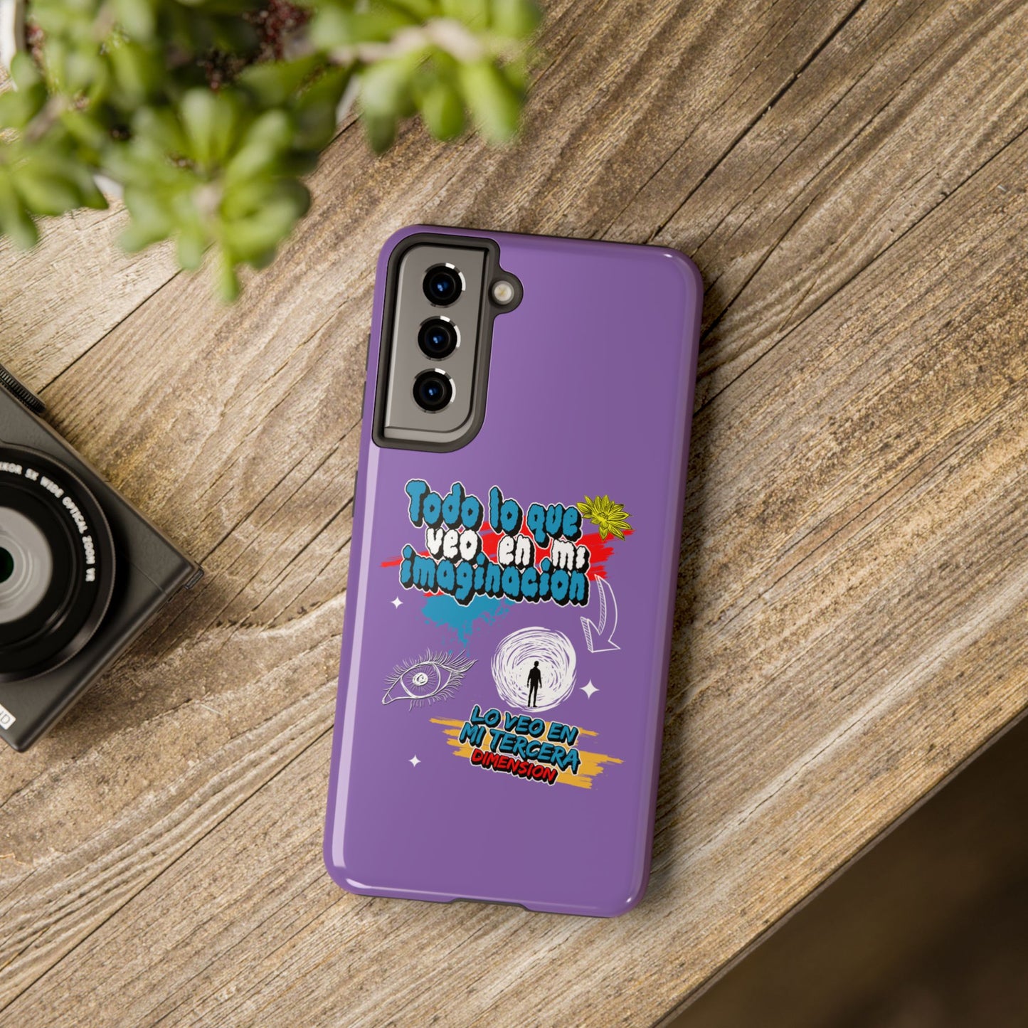 Funda para teléfono "Todo lo que veo en mi imaginación" - Lila