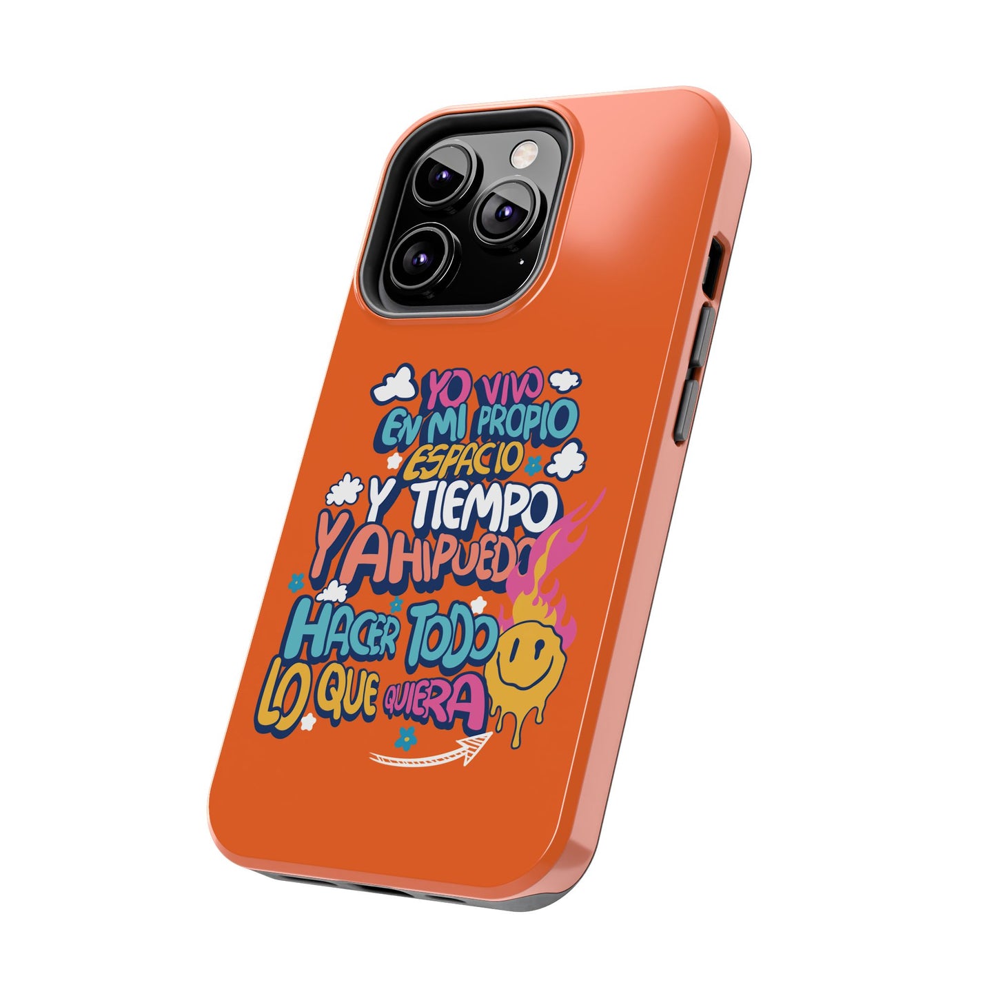 Funda para teléfono "Yo vivo en propio espacio y tiempo" - Naranja
