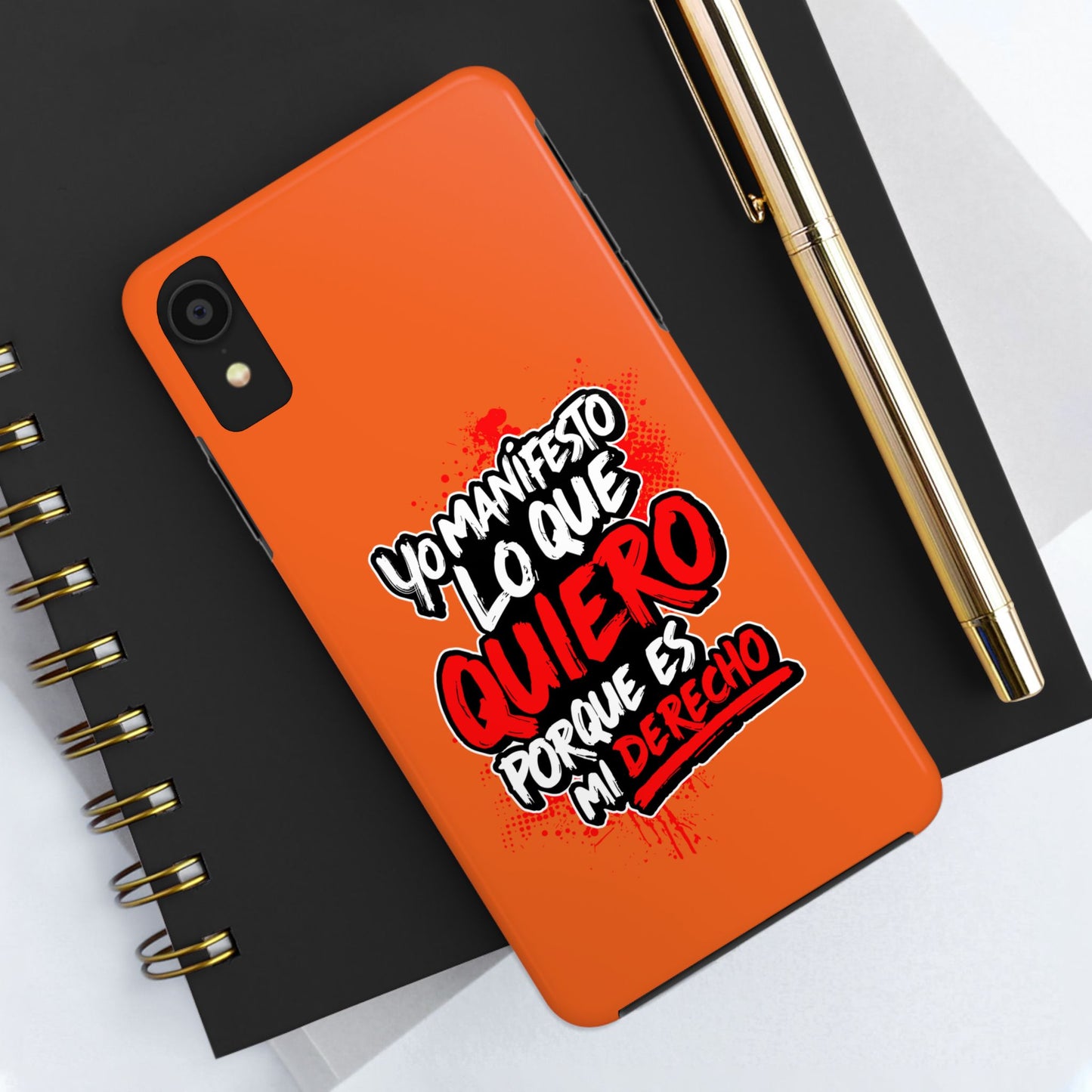 Funda para teléfono "Yo manifiesto lo que quiero" - Naranja