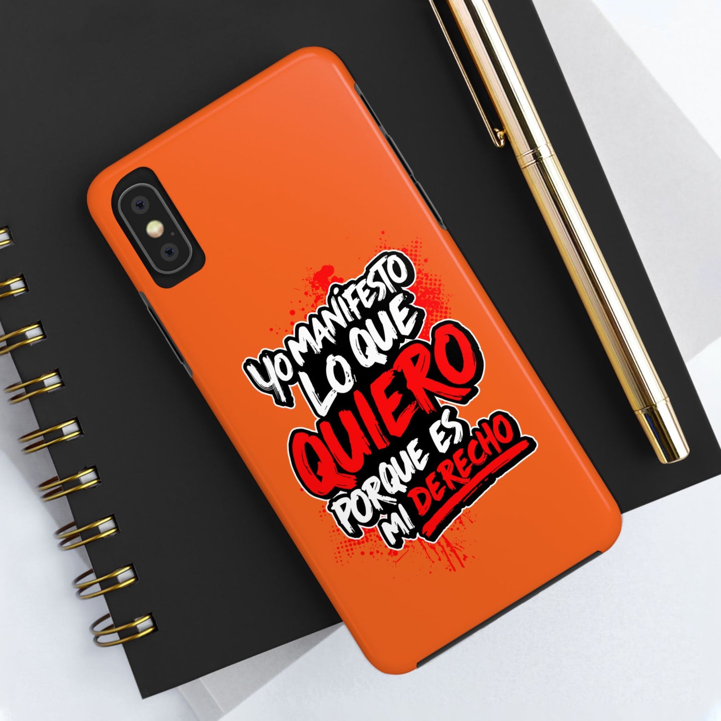 Funda para teléfono "Yo manifiesto lo que quiero" - Naranja