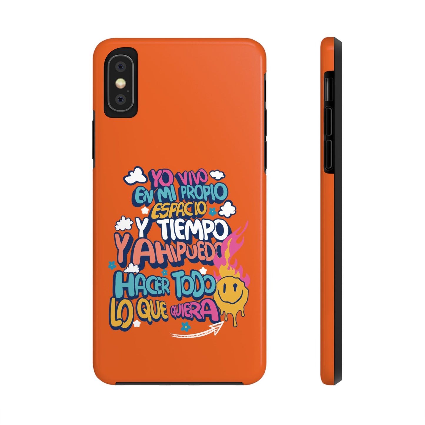 Funda para teléfono "Yo vivo en propio espacio y tiempo" - Naranja