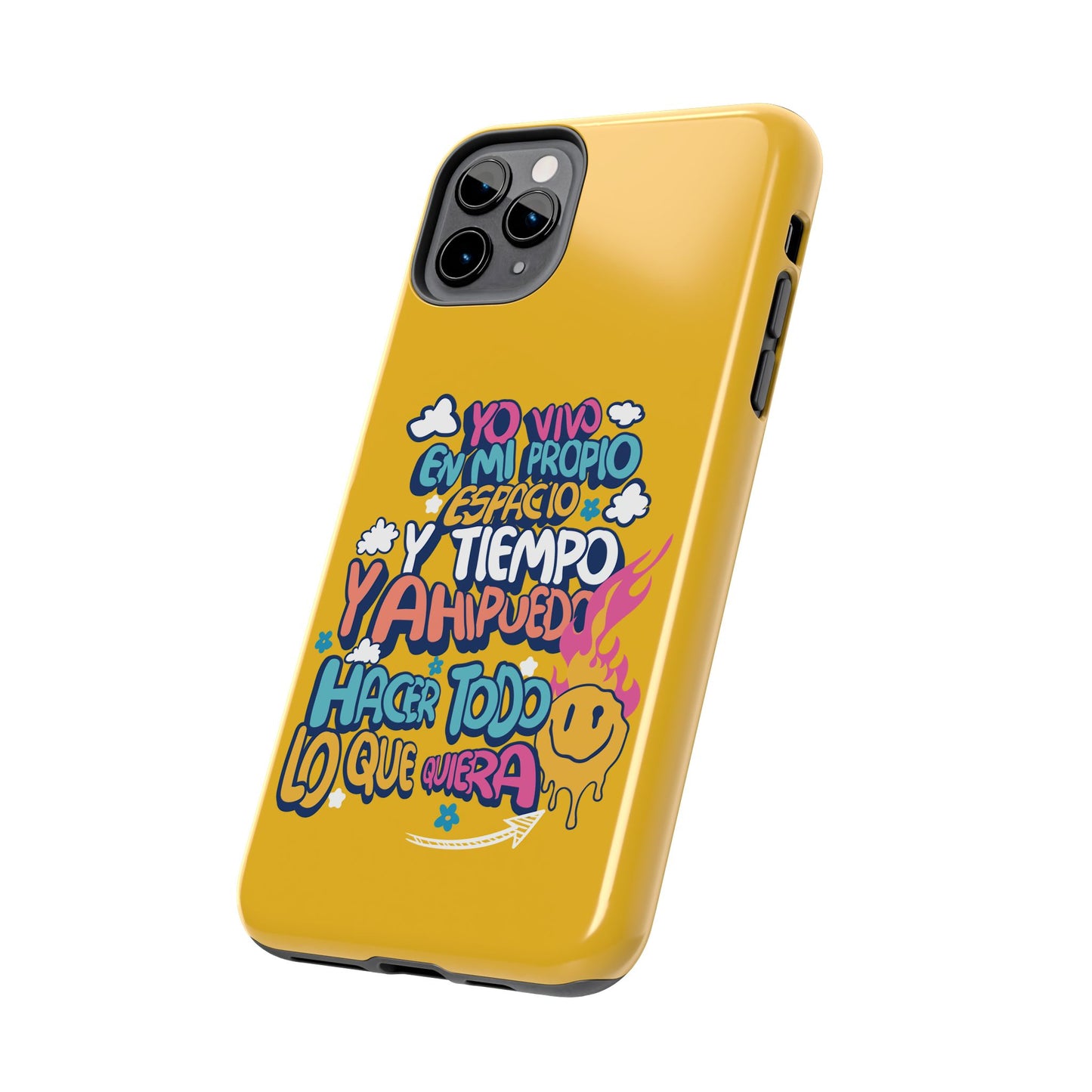 Funda para teléfono "Yo vivo en propio espacio y tiempo" - Amarillo