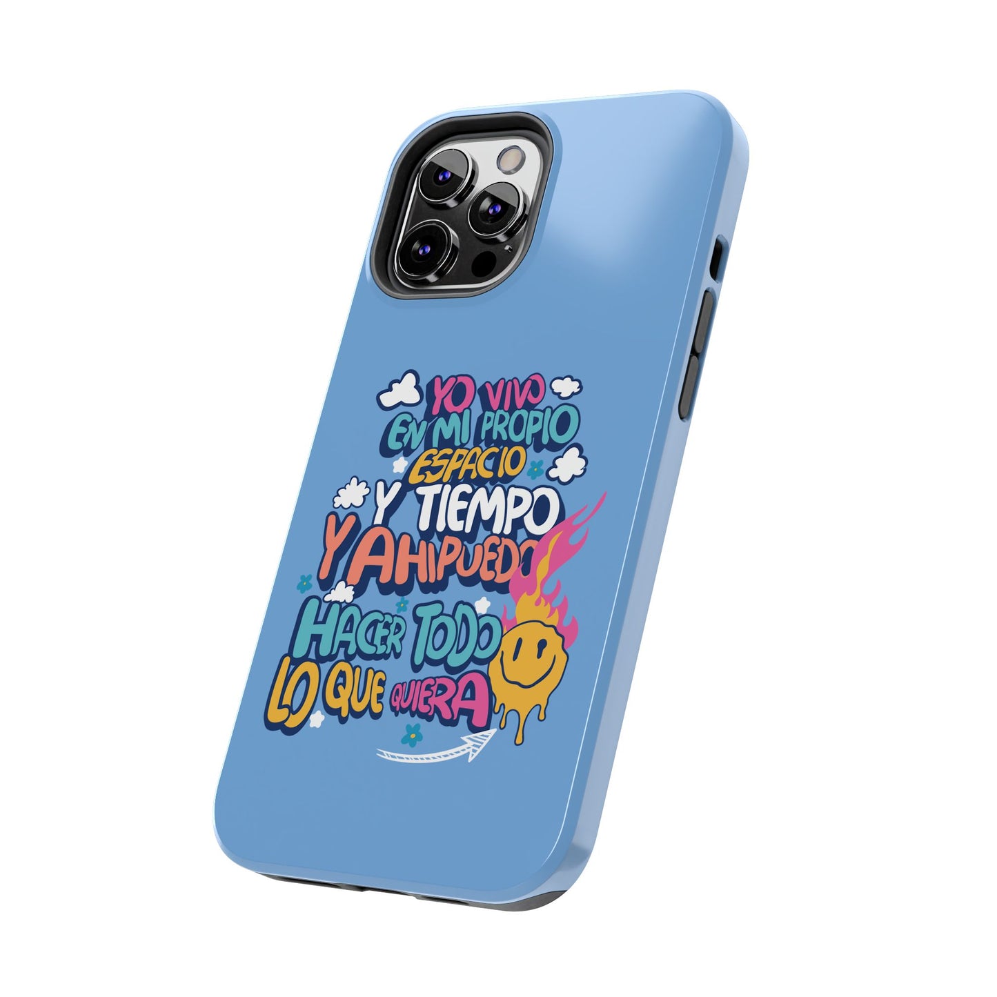 Funda para teléfono "Yo vivo en propio espacio y tiempo" - Celeste