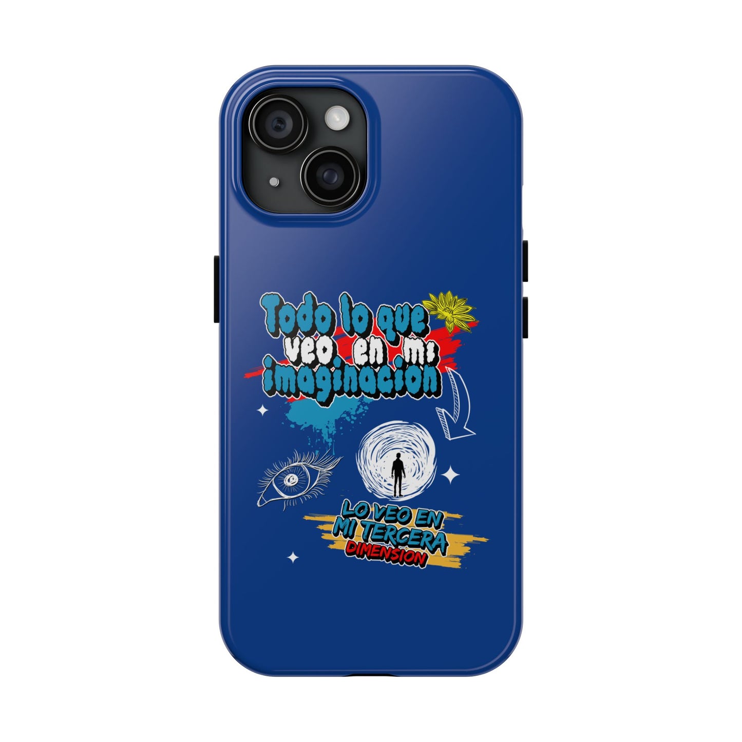 Funda para teléfono "Todo lo que veo en mi imaginación" - Azul