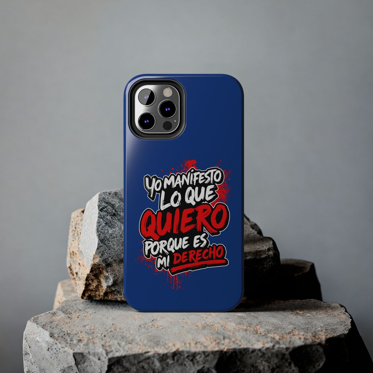 Funda para teléfono "Yo manifiesto lo que quiero" - Azul