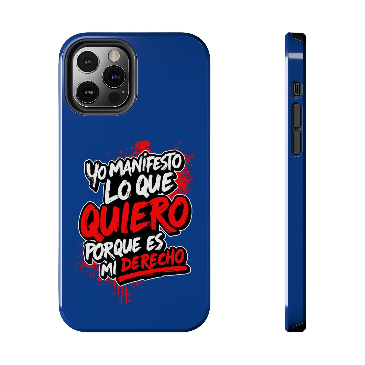 Funda para teléfono "Yo manifiesto lo que quiero" - Azul