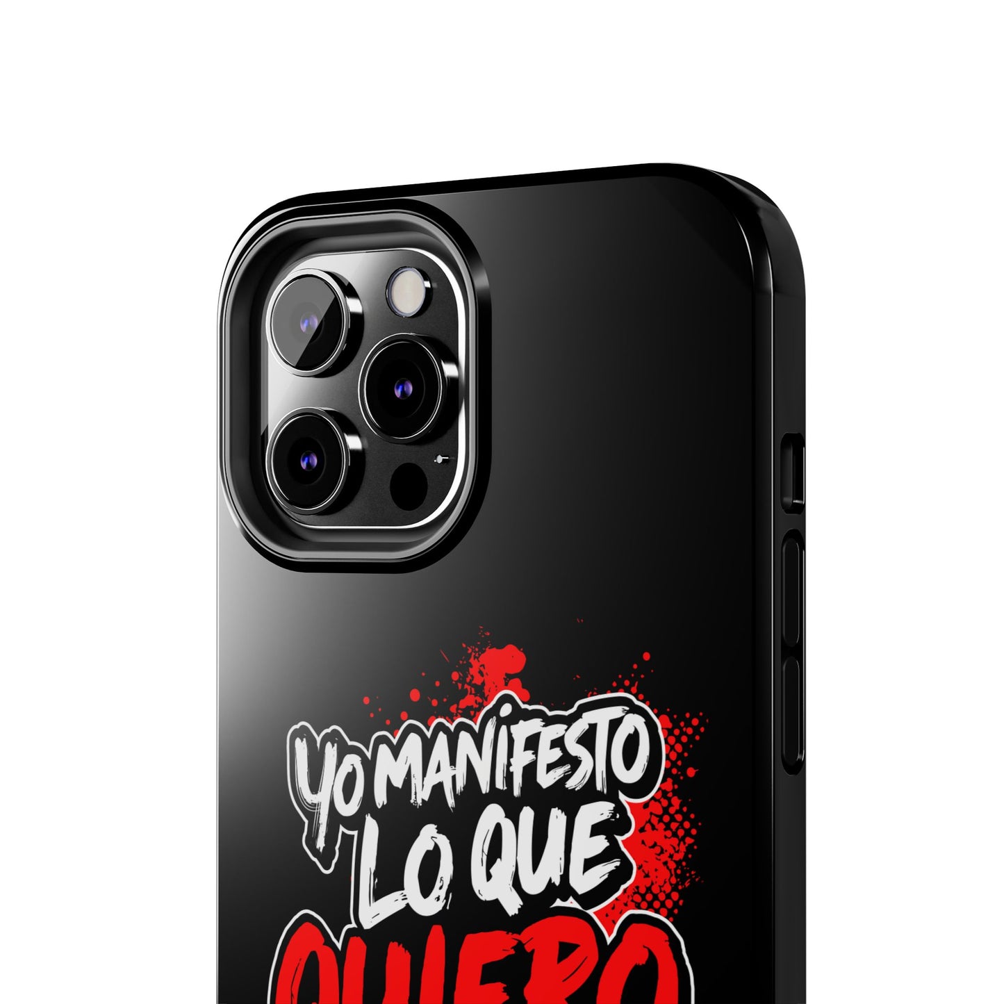 Funda para teléfono "Yo manifiesto lo que quiero" - Negro