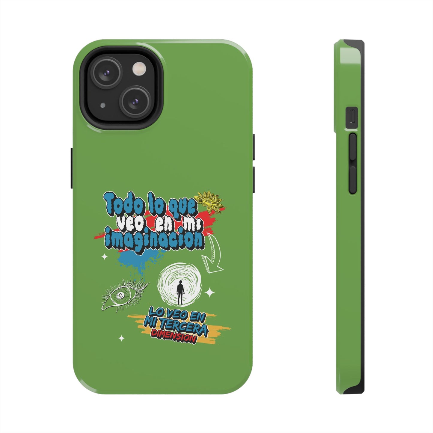 Funda para teléfono "Todo lo que veo en mi imaginación" - Verde