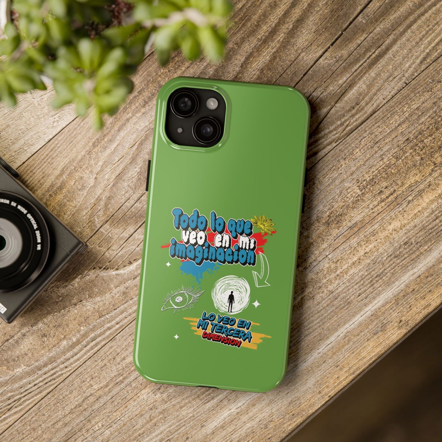 Funda para teléfono "Todo lo que veo en mi imaginación" - Verde