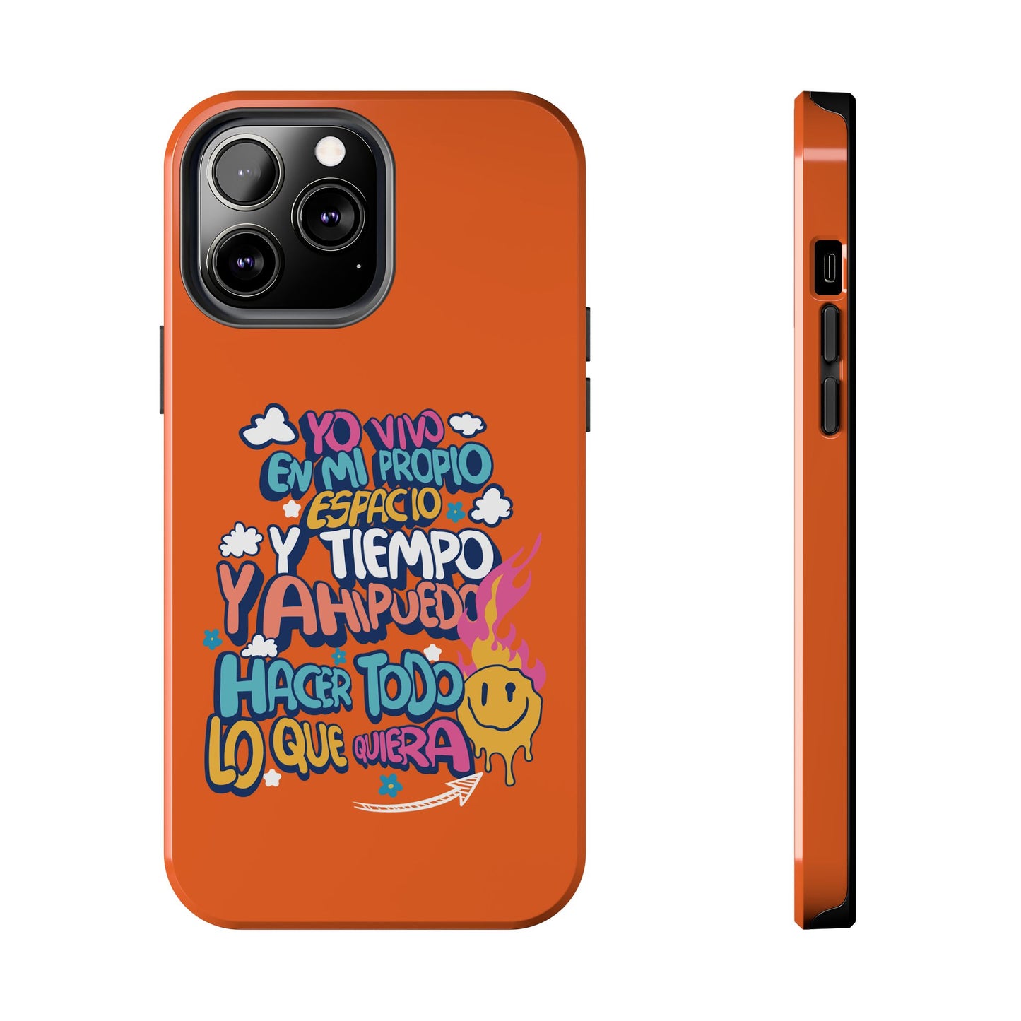Funda para teléfono "Yo vivo en propio espacio y tiempo" - Naranja