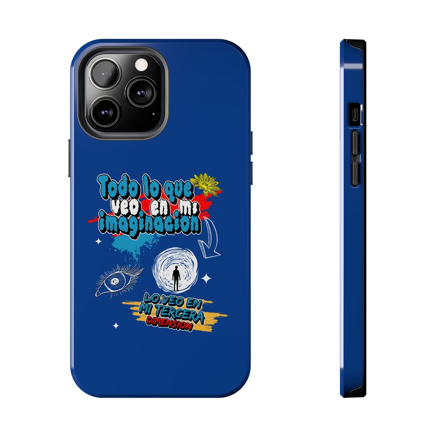 Funda para teléfono "Todo lo que veo en mi imaginación" - Azul