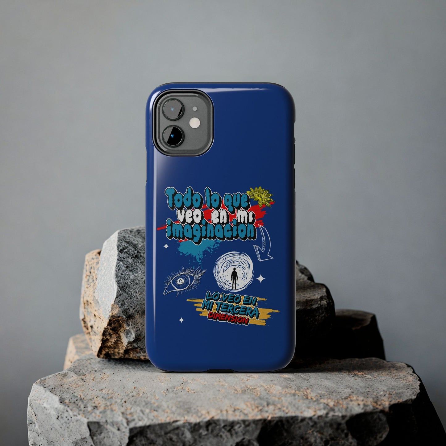 Funda para teléfono "Todo lo que veo en mi imaginación" - Azul