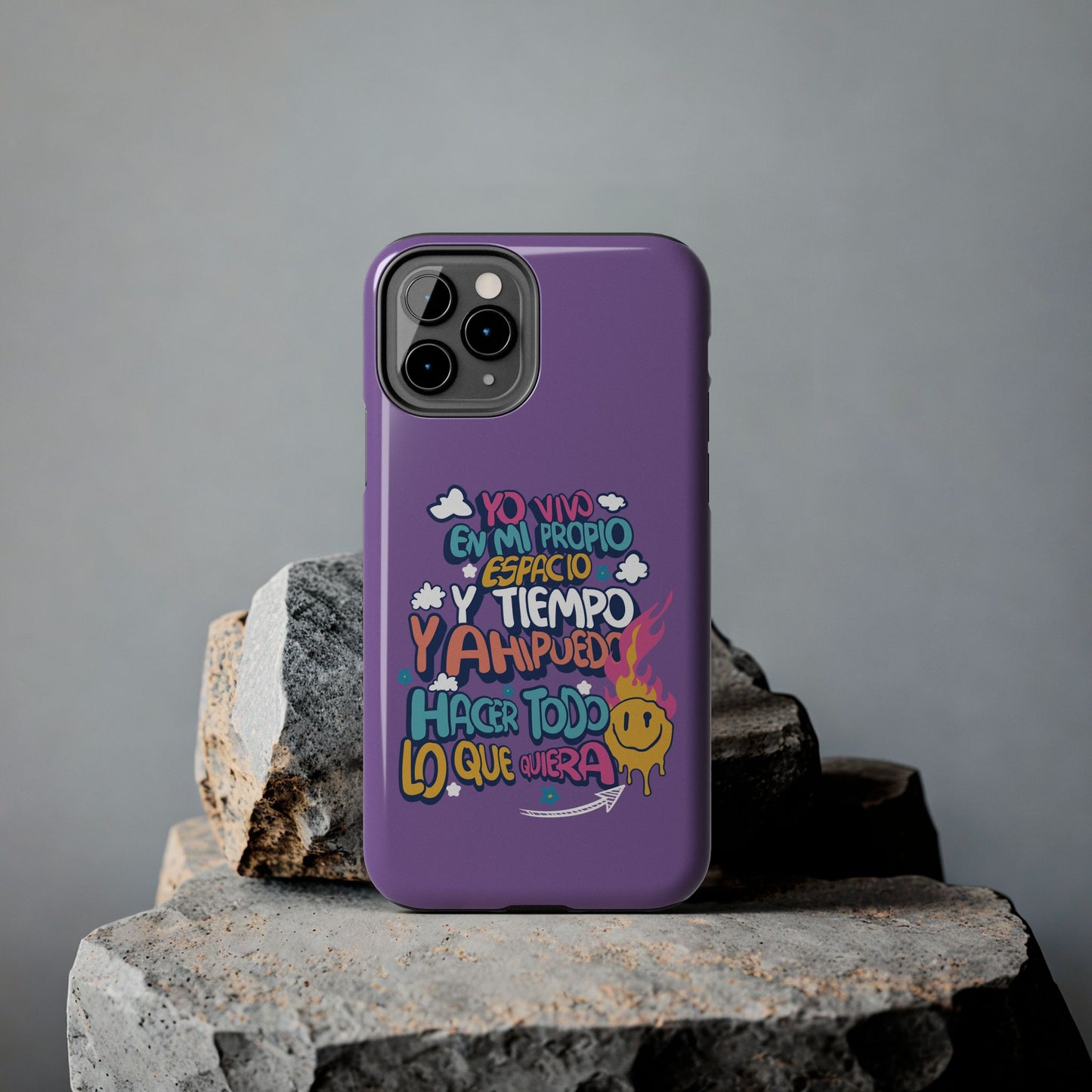 Funda para teléfono "Yo vivo en propio espacio y tiempo" - Lila